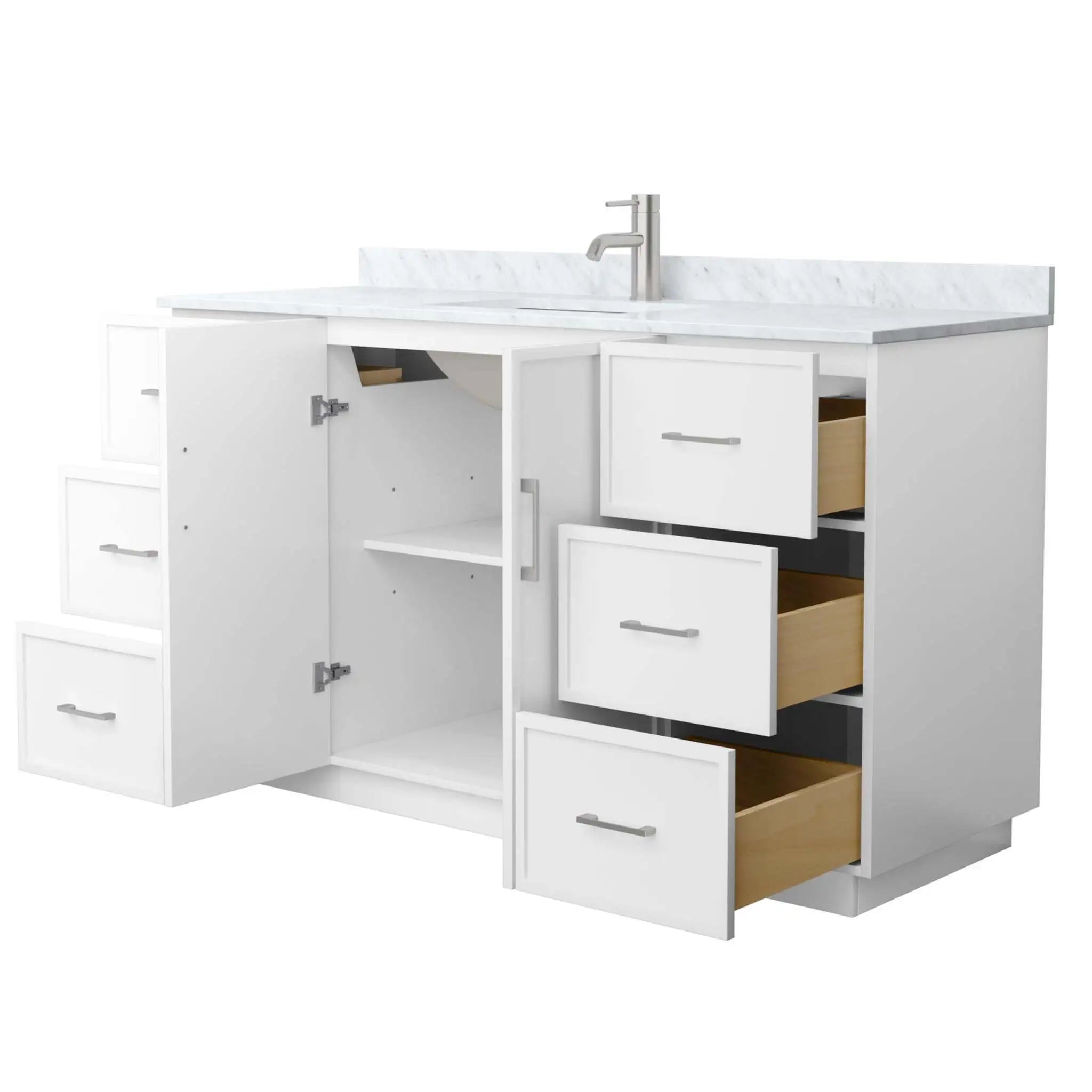 60" Elan TK Elan Single Bathroom Vanity with Toe Kick in White with Brushed Nickel Trim by Wyndham