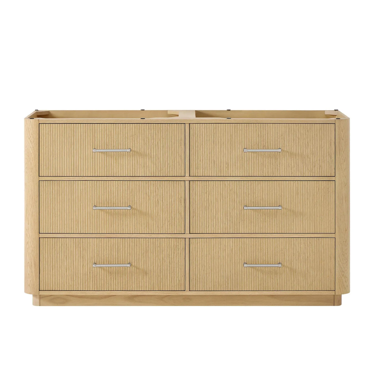 60" Francesca Double Bathroom Vanity Scandinavian Oak Brushed Nickel Trim by wyndham View 21