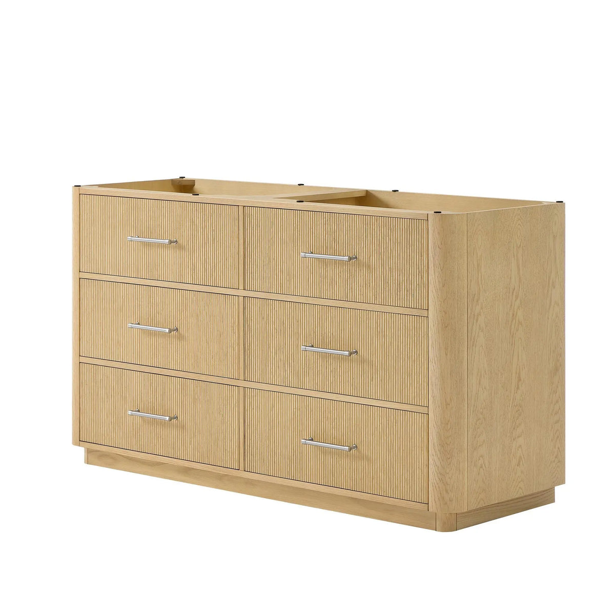 60" Francesca Double Bathroom Vanity Scandinavian Oak Brushed Nickel Trim by wyndham View 24