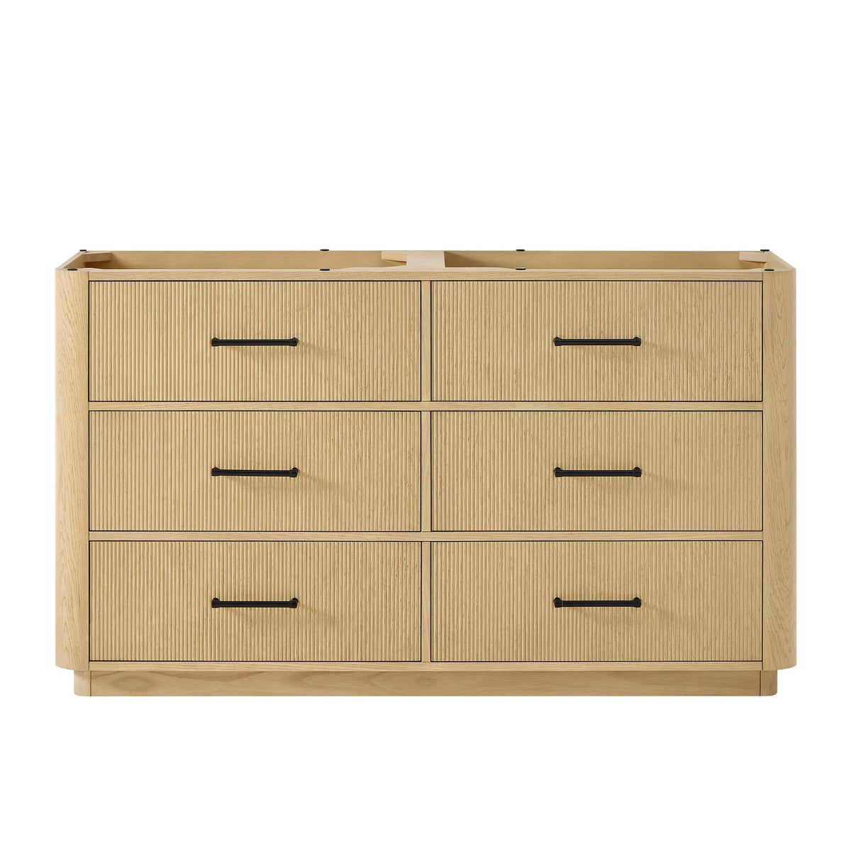 60" Francesca Double Bathroom Vanity Scandinavian Oak Matte Black Trim by wyndham View 21
