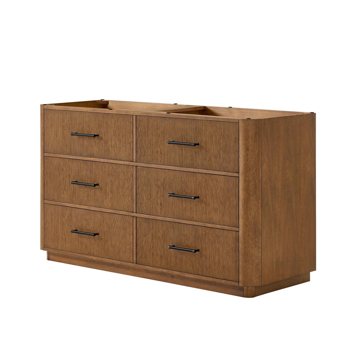 60" Francesca Double Bathroom Vanity Toasted Walnut Matte Black Trim by wyndham View 24