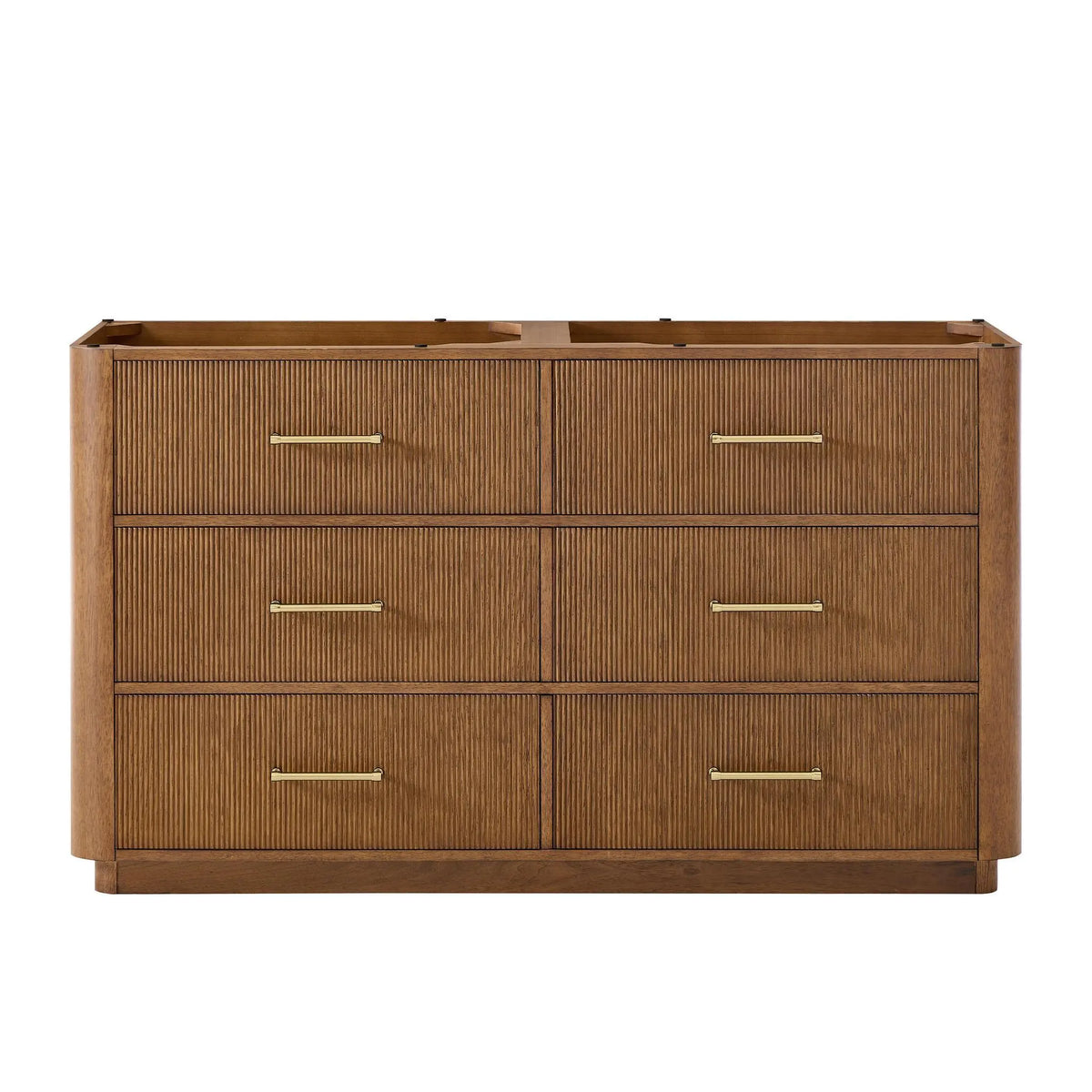 60" Francesca Double Bathroom Vanity Toasted Walnut Satin Bronze Trim by wyndham View 21