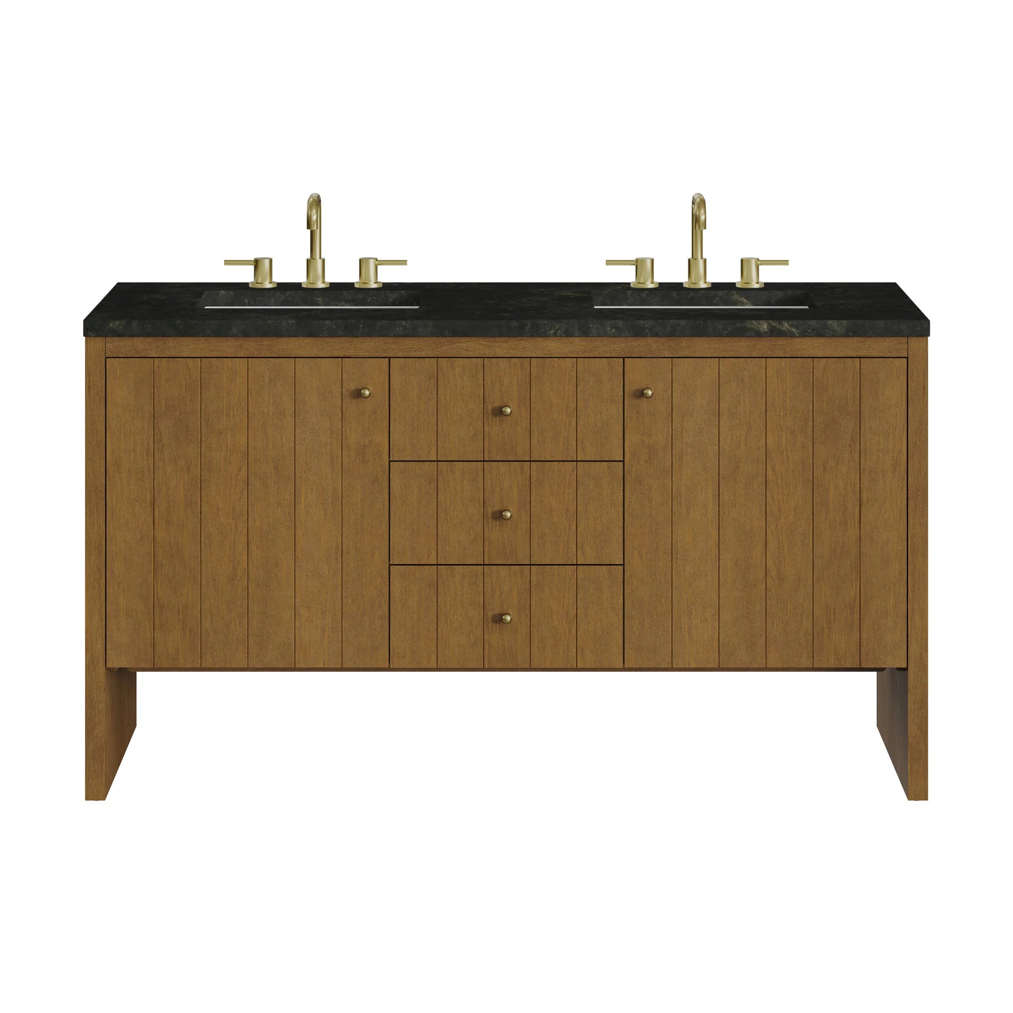 60" Hudson Double Vanity in Honey Oak by James Martin Vanities-Phantome Eclos 