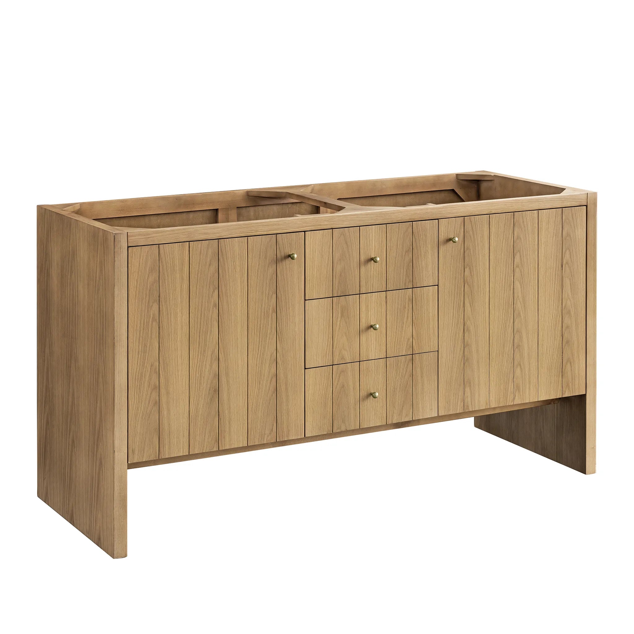 60" Hudson Double Vanity in Light Natural Oak by James Martin Vanities - AURA Modern Home