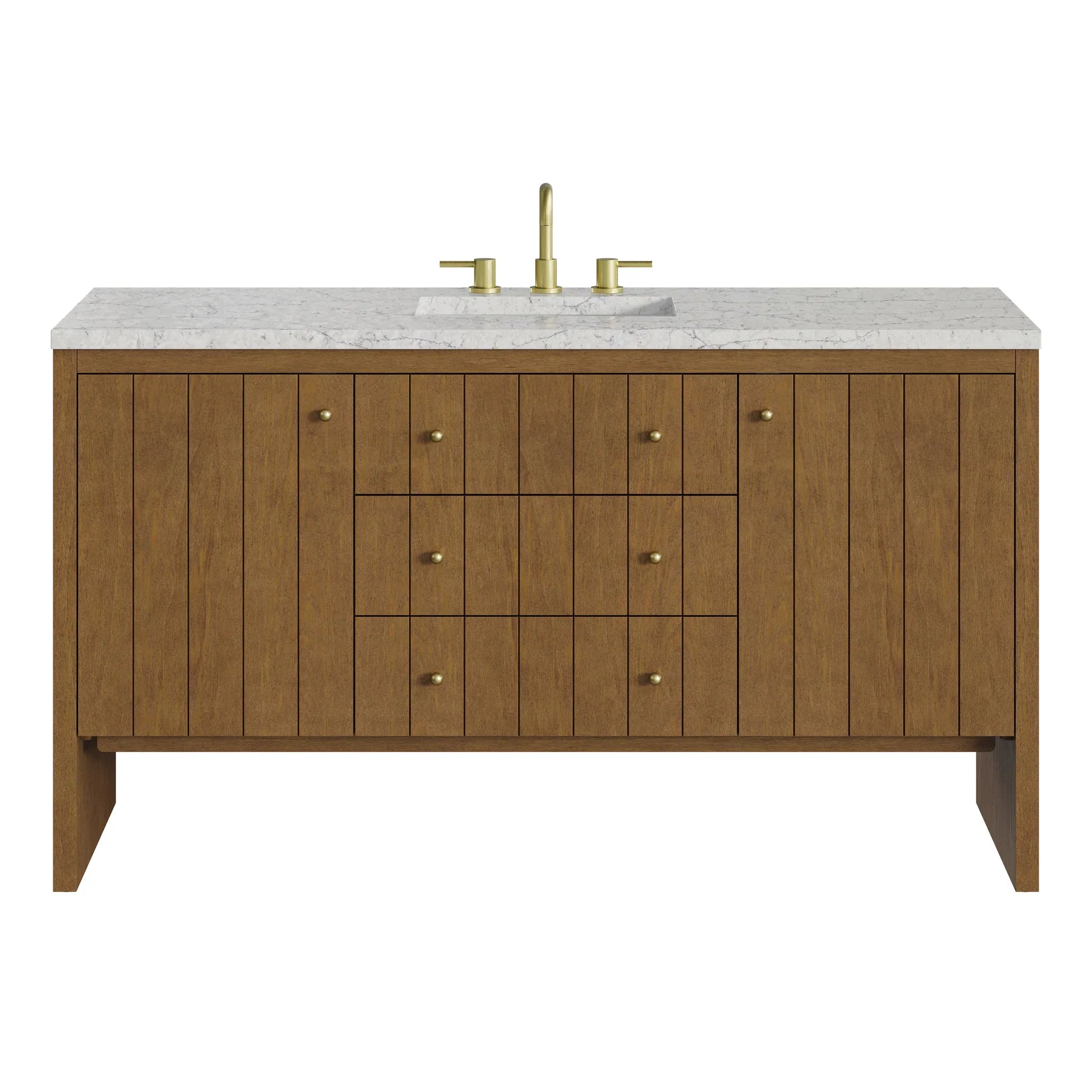 60" Hudson Single Vanity in Honey Oak by James Martin Vanities - AURA Modern Home