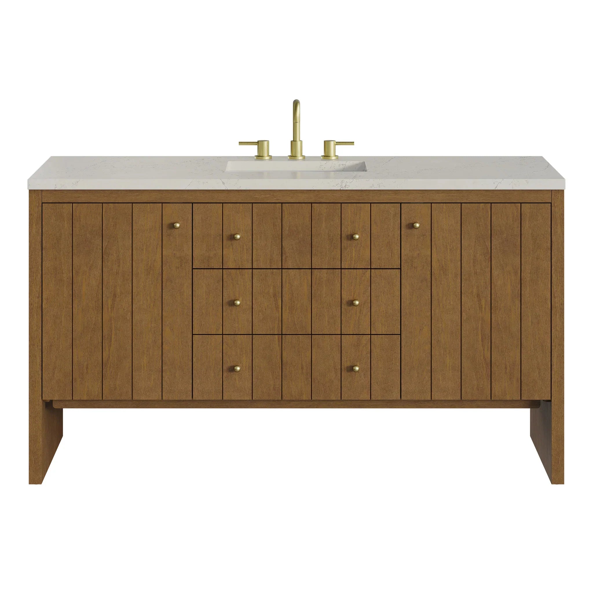 60" Hudson Single Vanity in Honey Oak by James Martin Vanities - AURA Modern Home