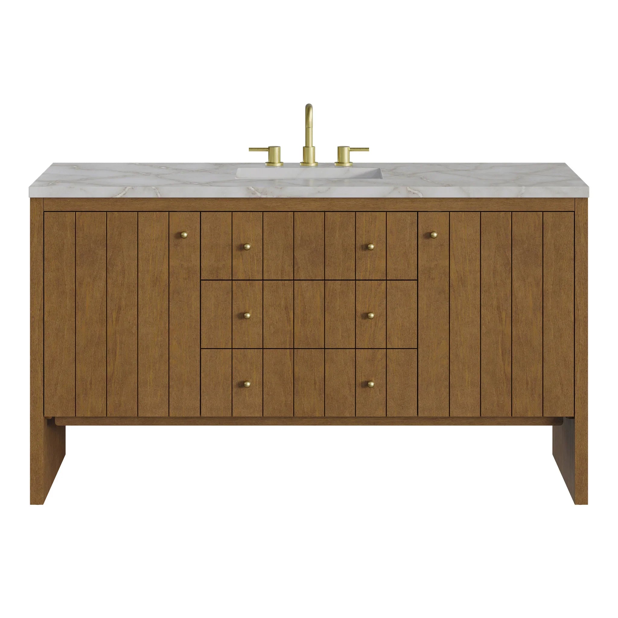 60" Hudson Single Vanity in Honey Oak by James Martin Vanities - AURA Modern Home