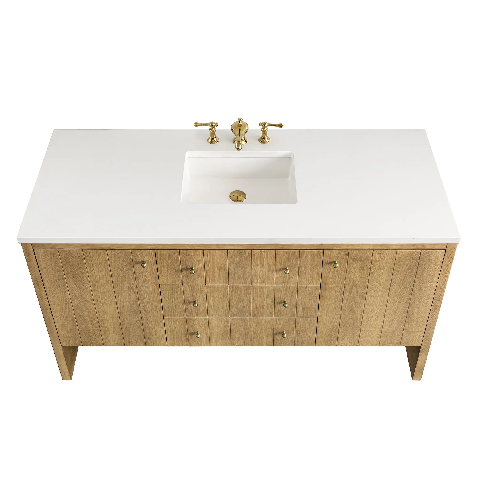 60" Hudson Single Vanity in Light Natural Oak-Cabinet Only-Not Available image 3