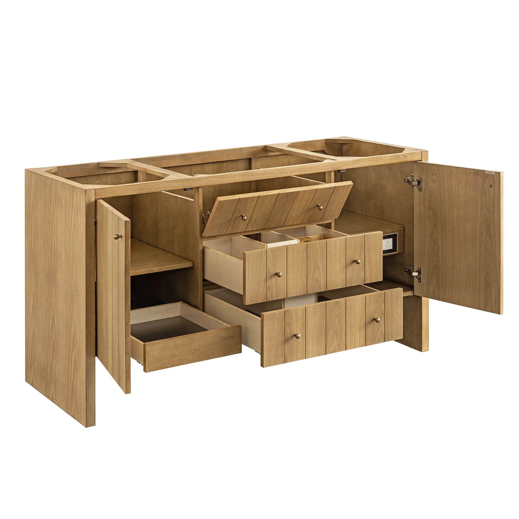 60" Hudson Single Vanity in Light Natural Oak-Cabinet Only-Not Available image 4