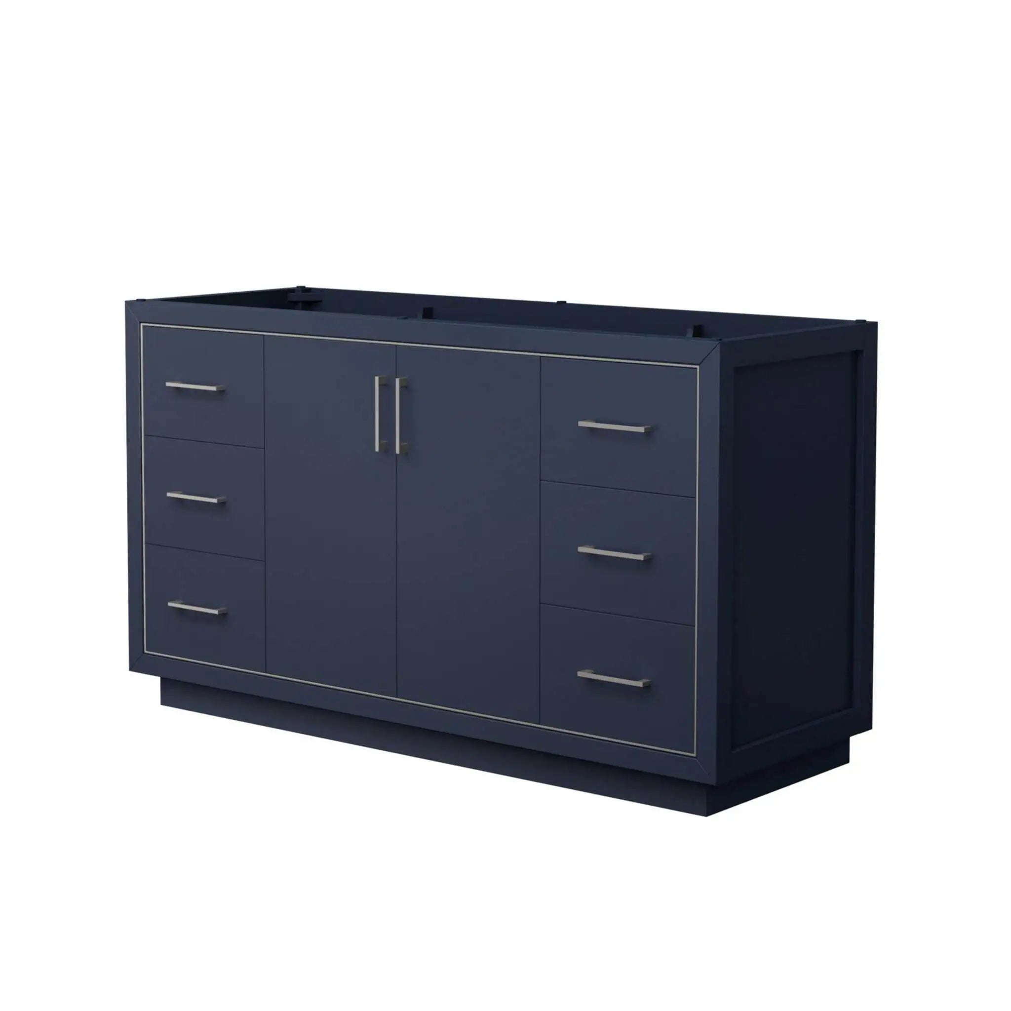 60" Icon Single Bathroom Vanity in Dark Blue with Brushed Nickel Trim by Wyndham