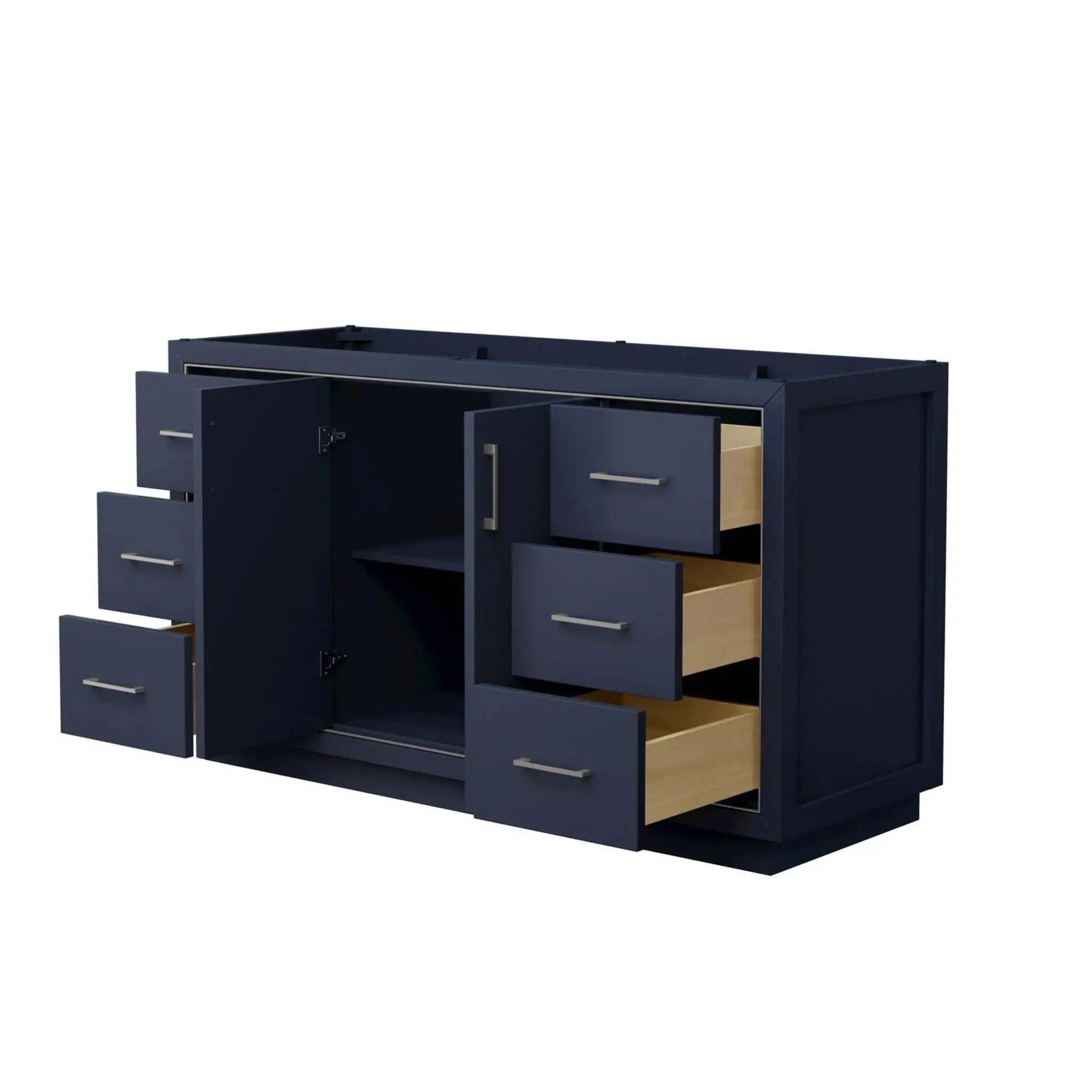60" Icon Single Bathroom Vanity in Dark Blue with Brushed Nickel Trim by Wyndham