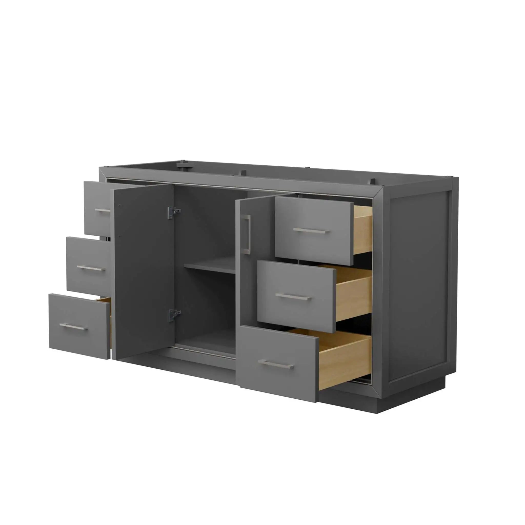 60" Icon Single Bathroom Vanity in Dark Gray with Brushed Nickel Trim by Wyndham