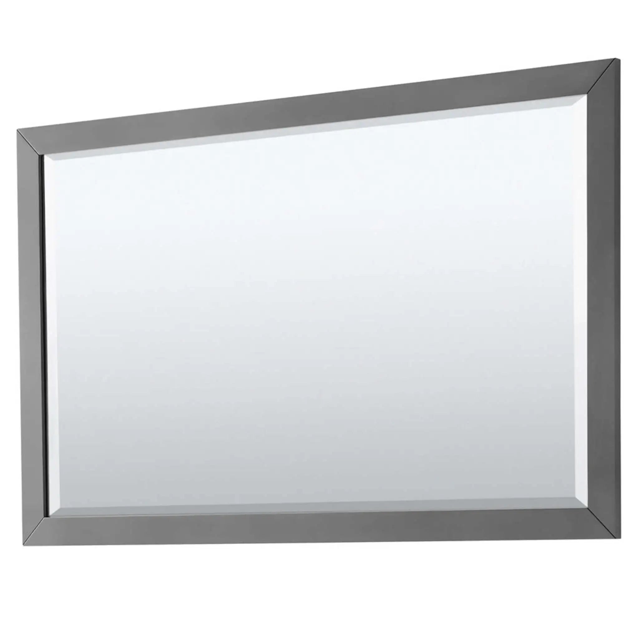 60" Icon Single Bathroom Vanity in Dark Gray with Matte Black Trim & 58" Mirror by Wyndham