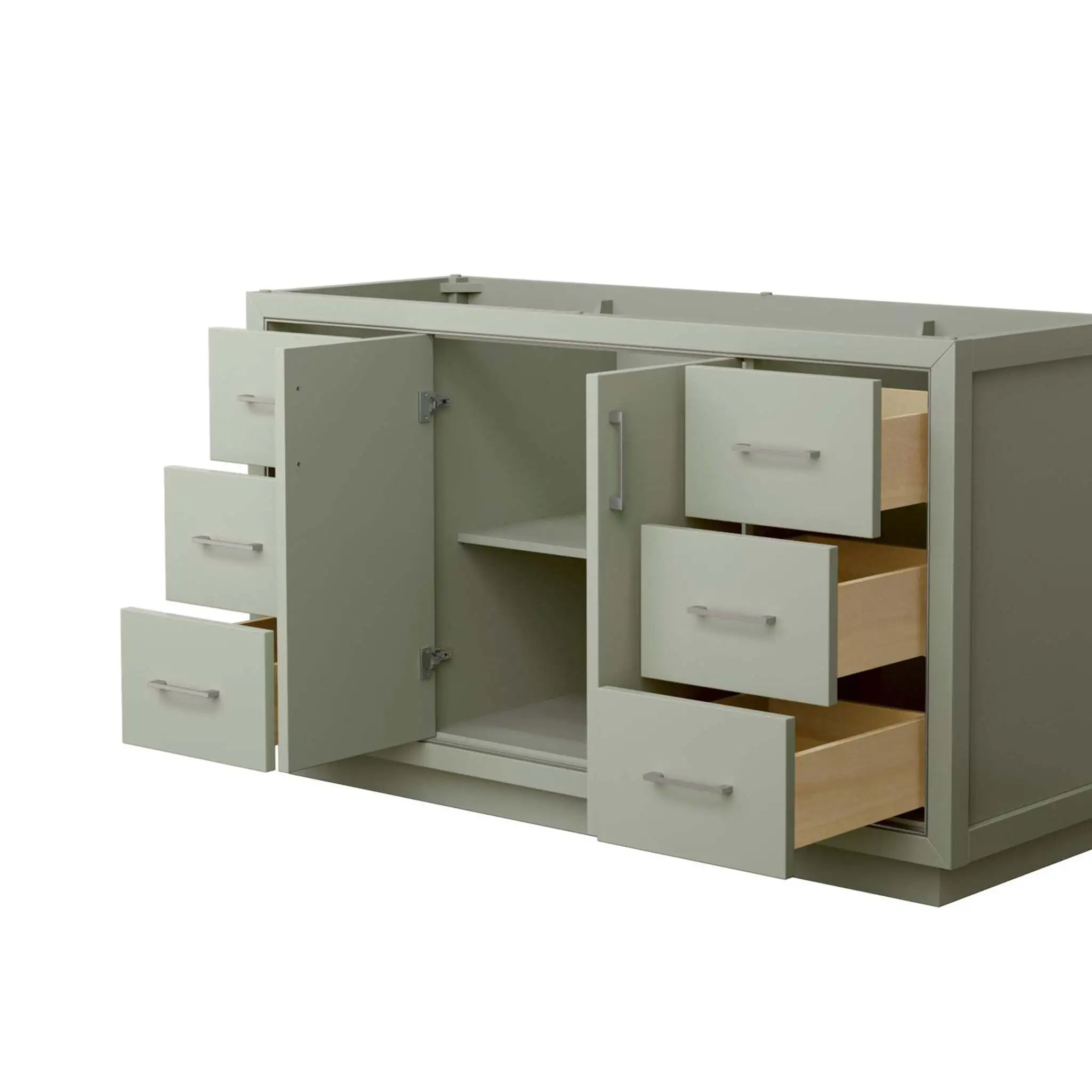 60" Icon Single Bathroom Vanity in Light Green with Brushed Nickel Trim by Wyndham