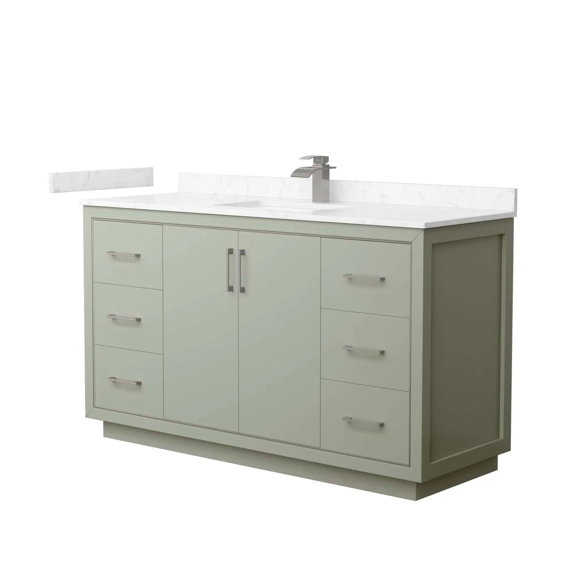60" Icon Single Bathroom Vanity in Light Green with Brushed Nickel Trim by Wyndham