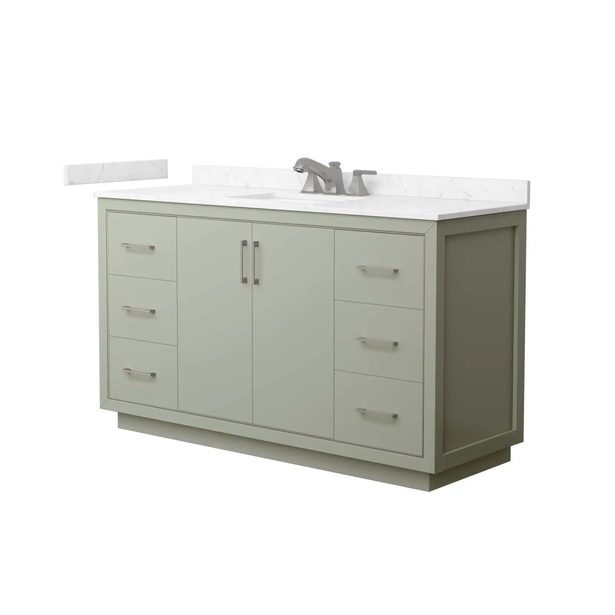 60" Icon Single Bathroom Vanity in Light Green with Brushed Nickel Trim by Wyndham