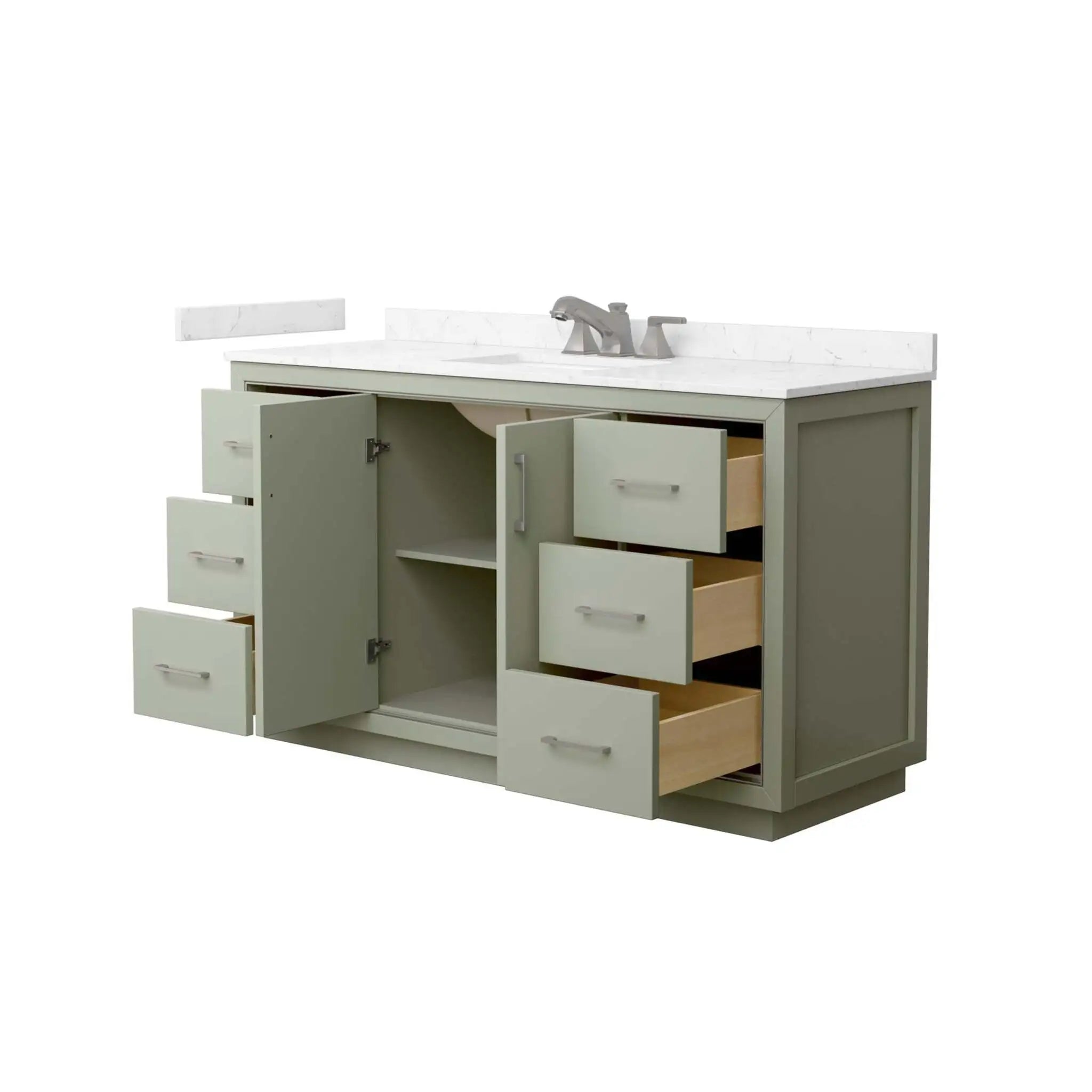 60" Icon Single Bathroom Vanity in Light Green with Brushed Nickel Trim by Wyndham