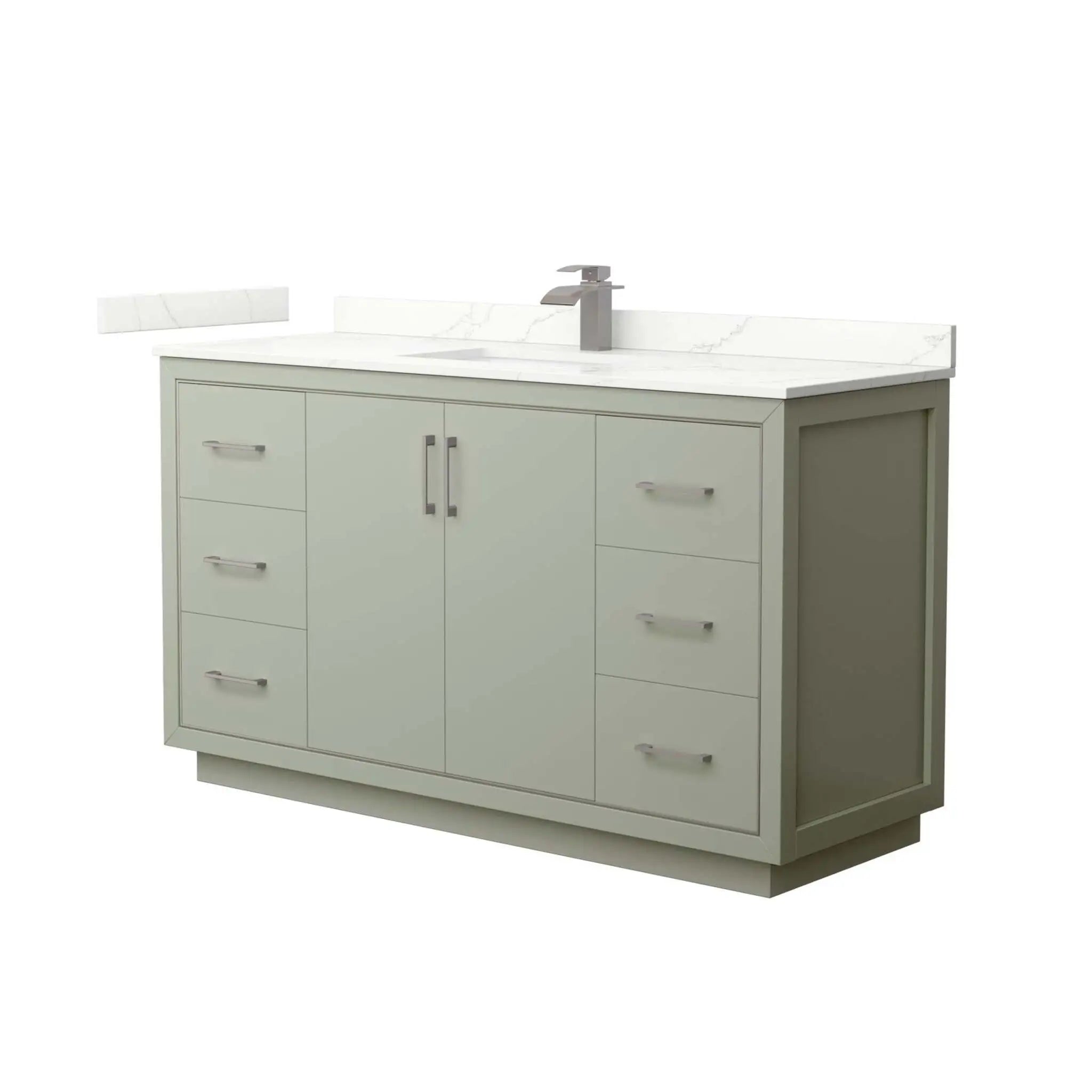 60" Icon Single Bathroom Vanity in Light Green with Brushed Nickel Trim by Wyndham