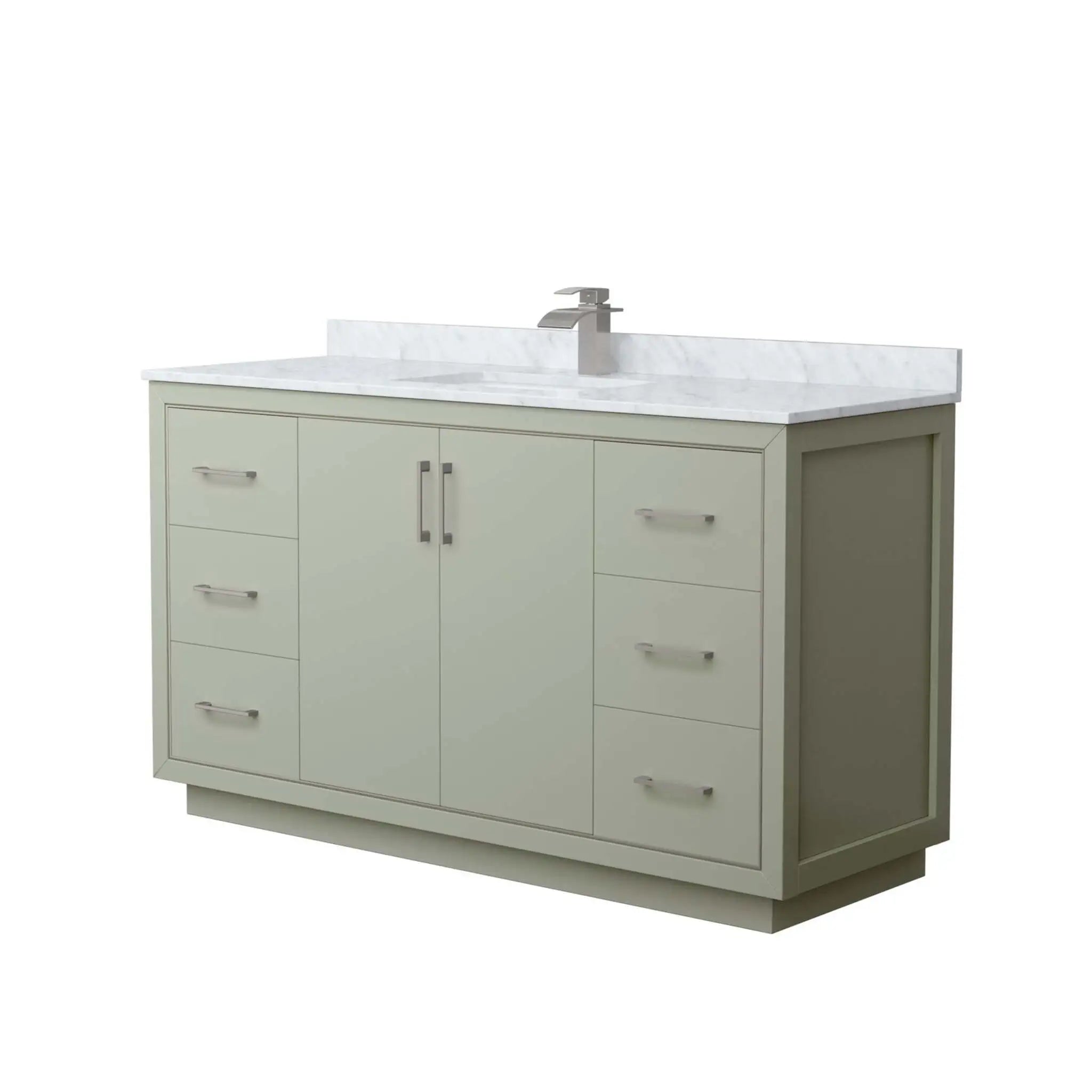 60" Icon Single Bathroom Vanity in Light Green with Brushed Nickel Trim by Wyndham