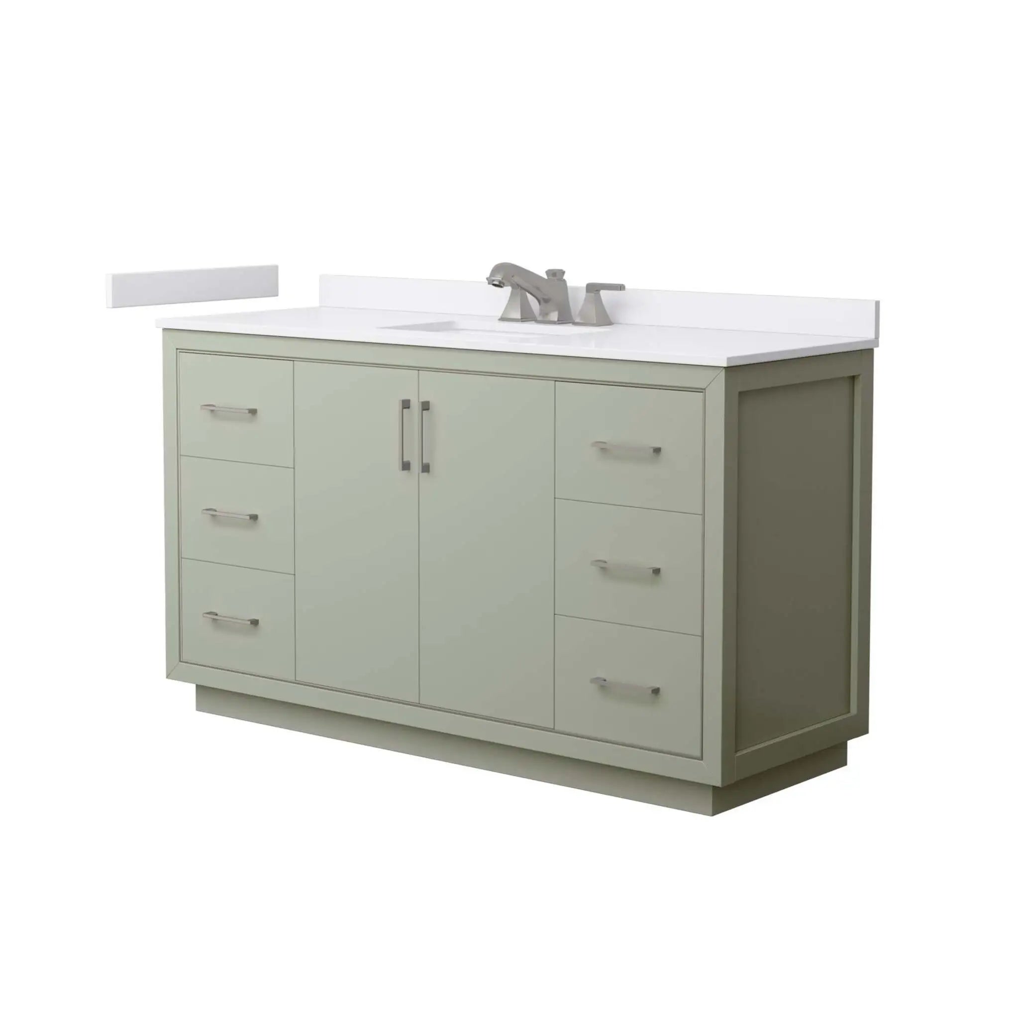 60" Icon Single Bathroom Vanity in Light Green with Brushed Nickel Trim by Wyndham