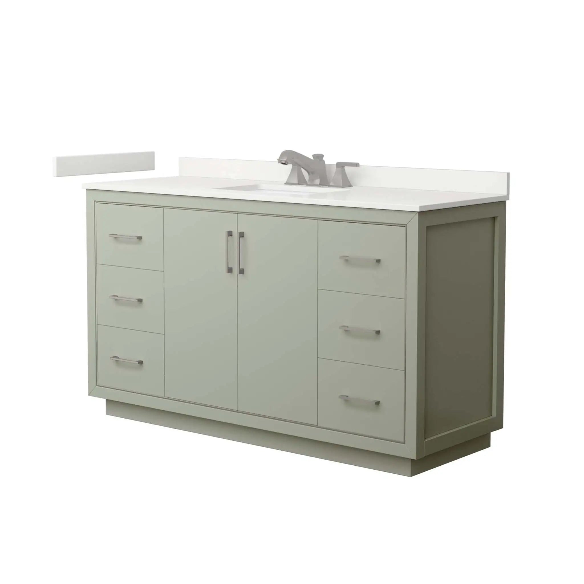 60" Icon Single Bathroom Vanity in Light Green with Brushed Nickel Trim by Wyndham