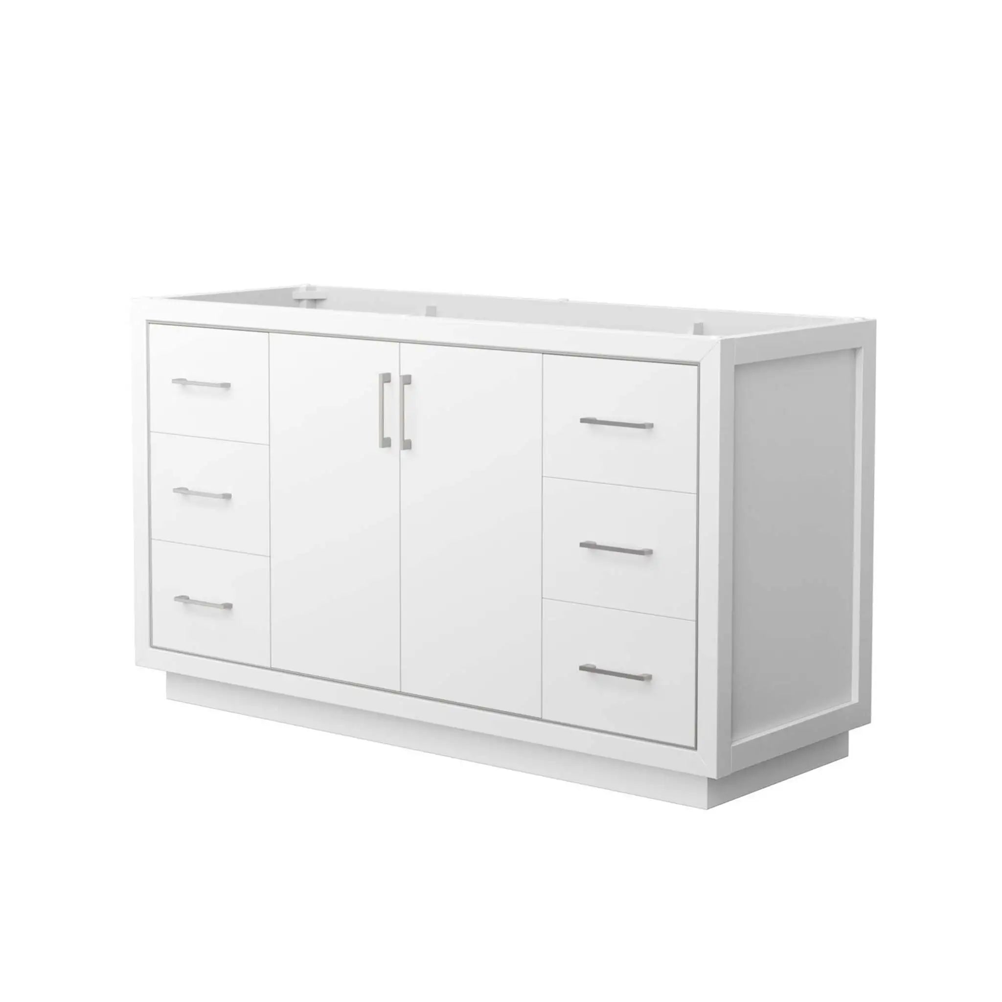 60" Icon Single Bathroom Vanity in White with Brushed Nickel Trim by Wyndham