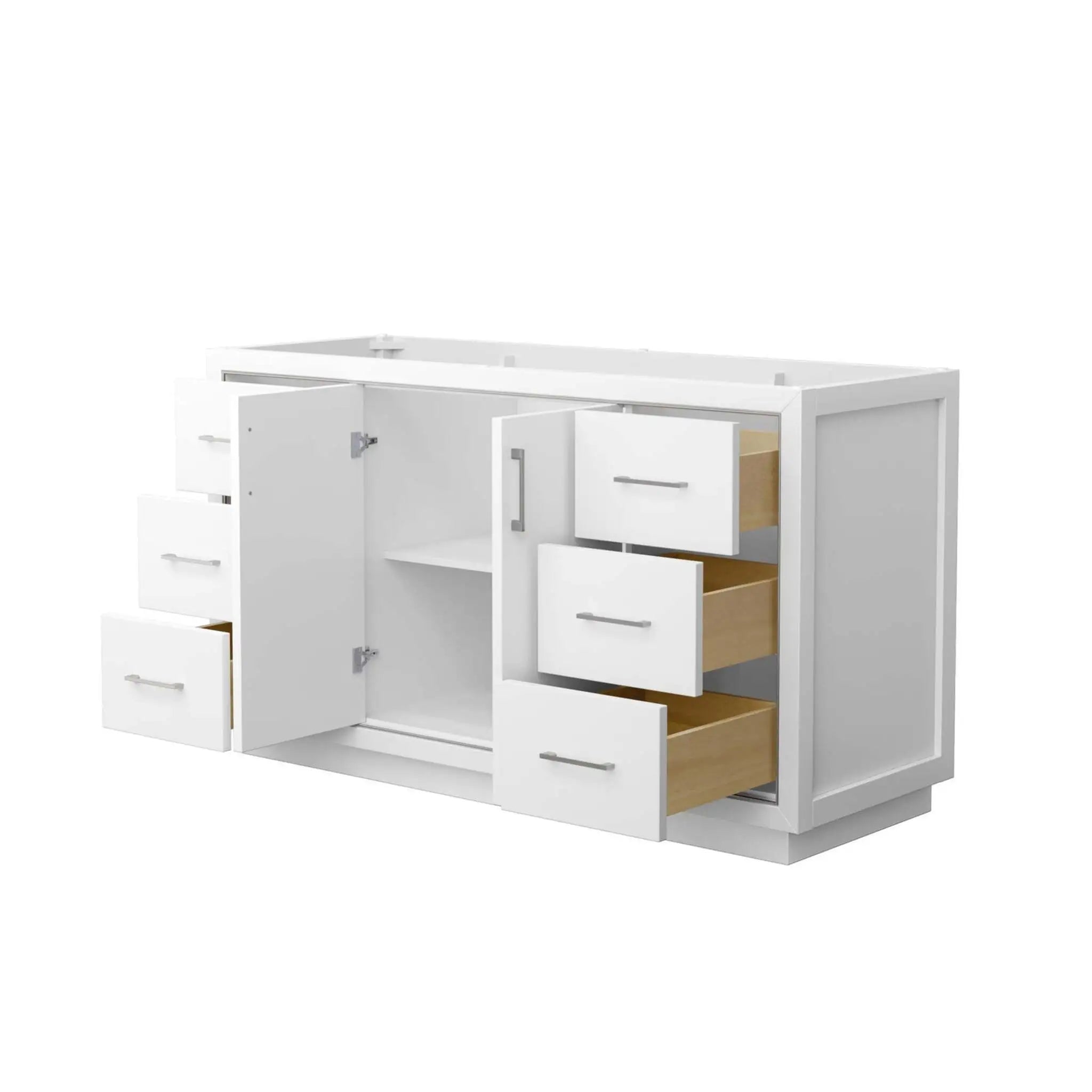 60" Icon Single Bathroom Vanity in White with Brushed Nickel Trim by Wyndham