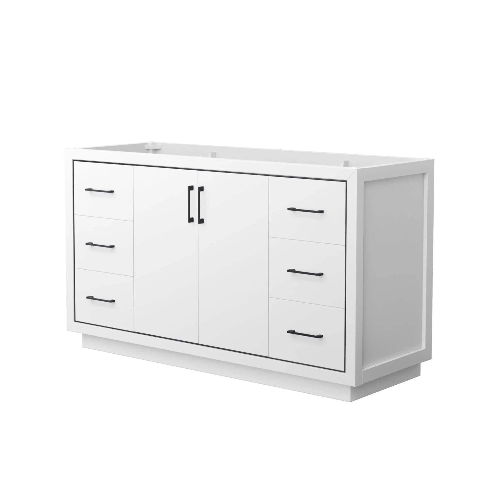 60" Icon Single Bathroom Vanity in White with Matte Black Trim by Wyndham