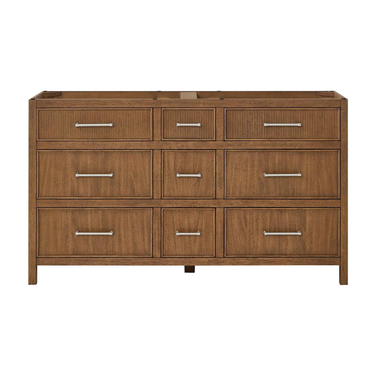 60" Isola Double Bathroom Vanity Toasted Walnut Brushed Nickel Trim by wyndham View 17