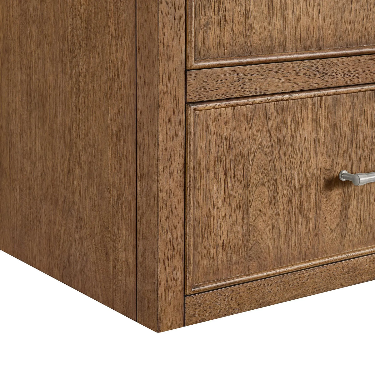 60" Isola Double Wall Mounted Bathroom Vanity Toasted Walnut Brushed Nickel Trim by wyndham 3