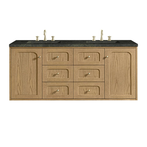 60" Laurent Double Vanity in Light Natural Oak by James Martin Vanities
