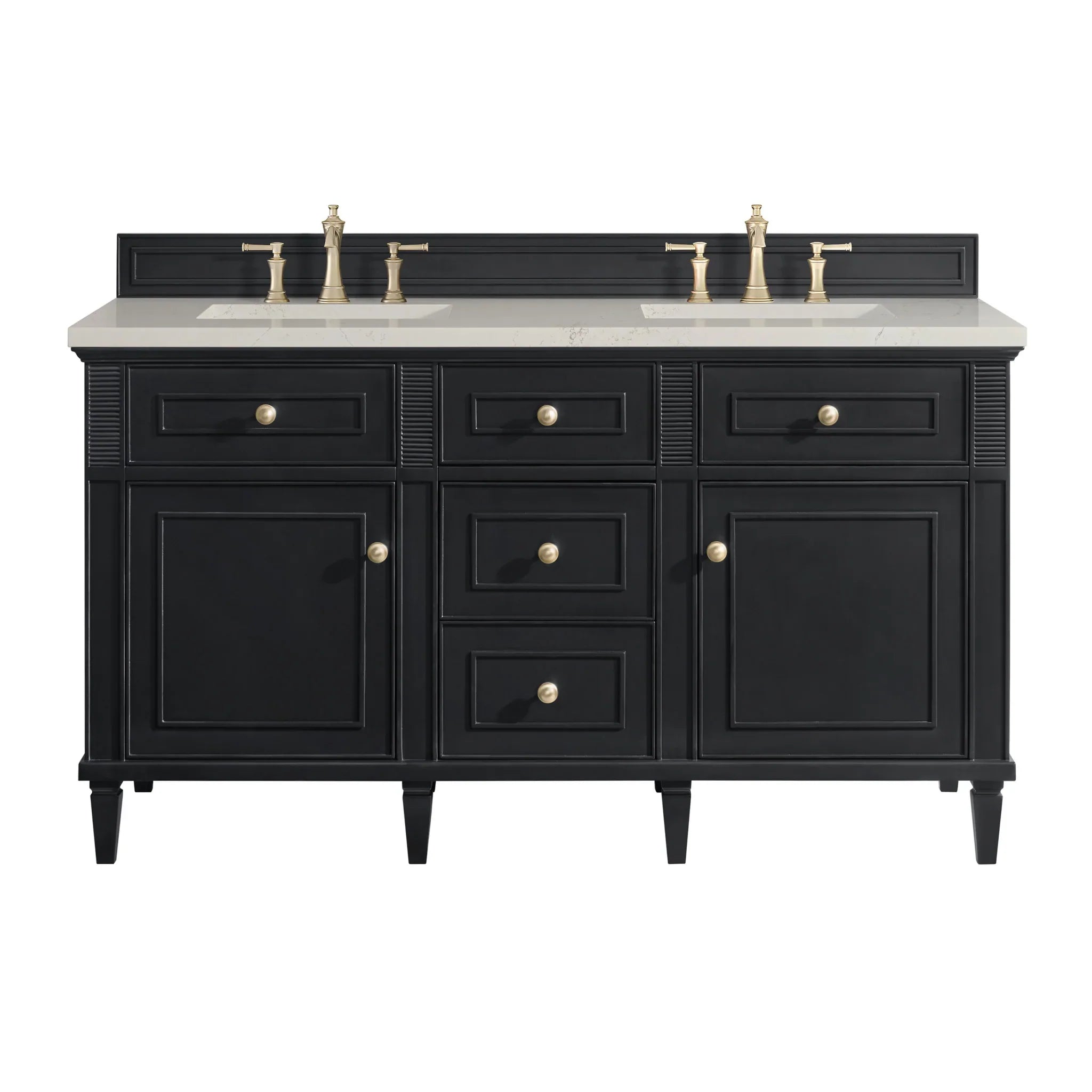 60" Lorelai Double Vanity in Black Onyx by James Martin Vanities - AURA Modern Home
