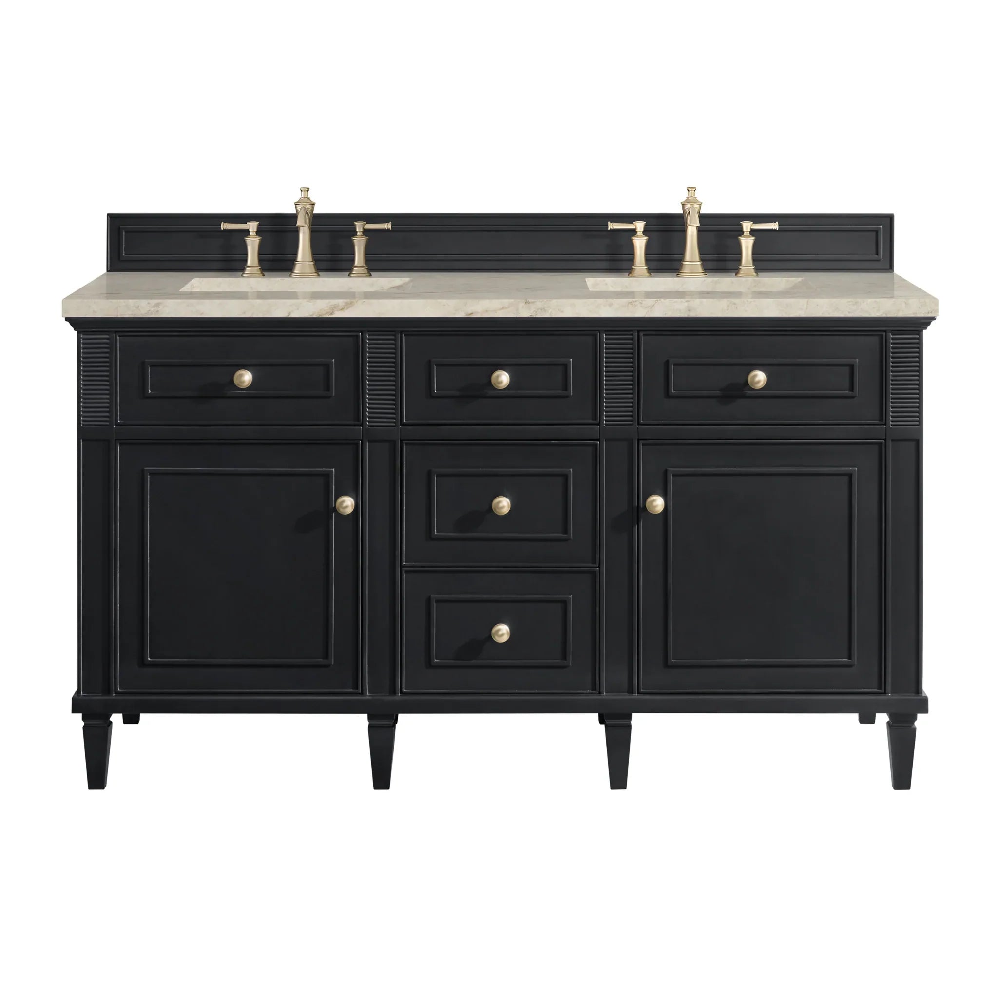 60" Lorelai Double Vanity in Black Onyx by James Martin Vanities - AURA Modern Home