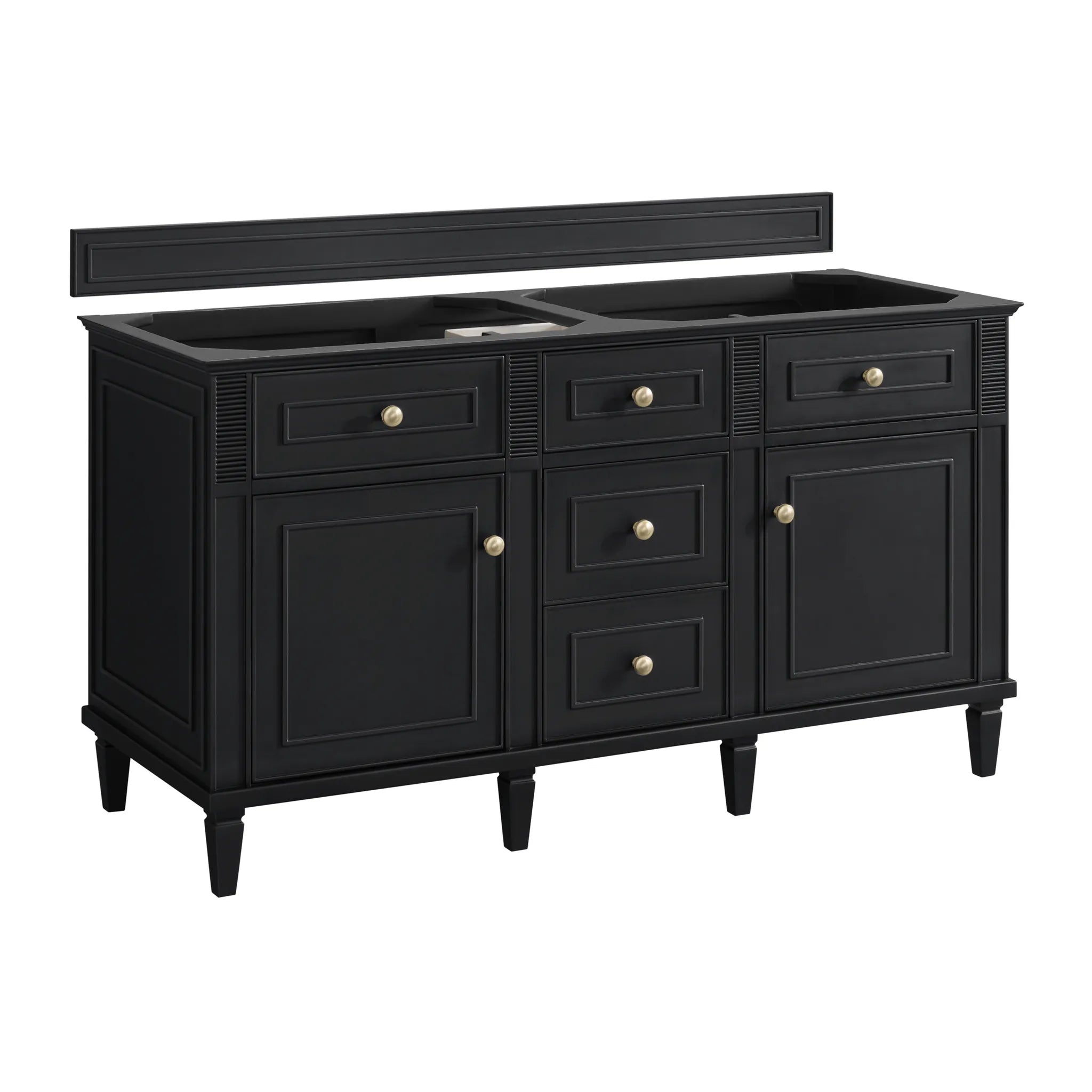 60" Lorelai Double Vanity in Black Onyx by James Martin Vanities - AURA Modern Home