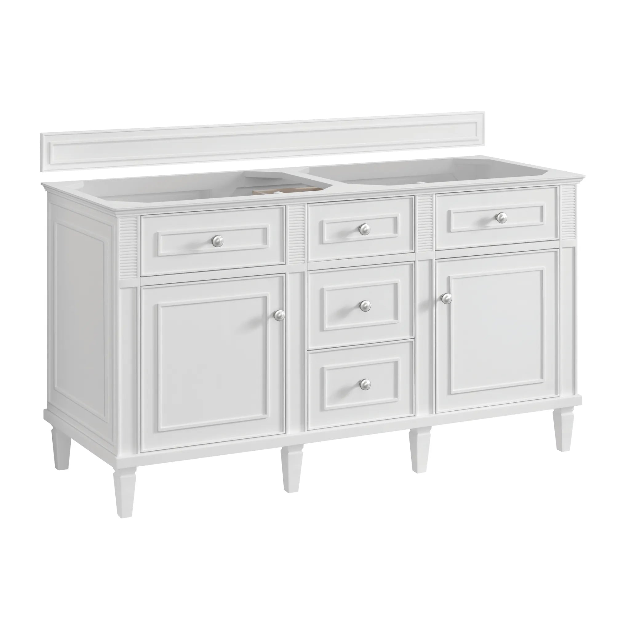 60" Lorelai Double Vanity in Bright White by James Martin Vanities - AURA Modern Home