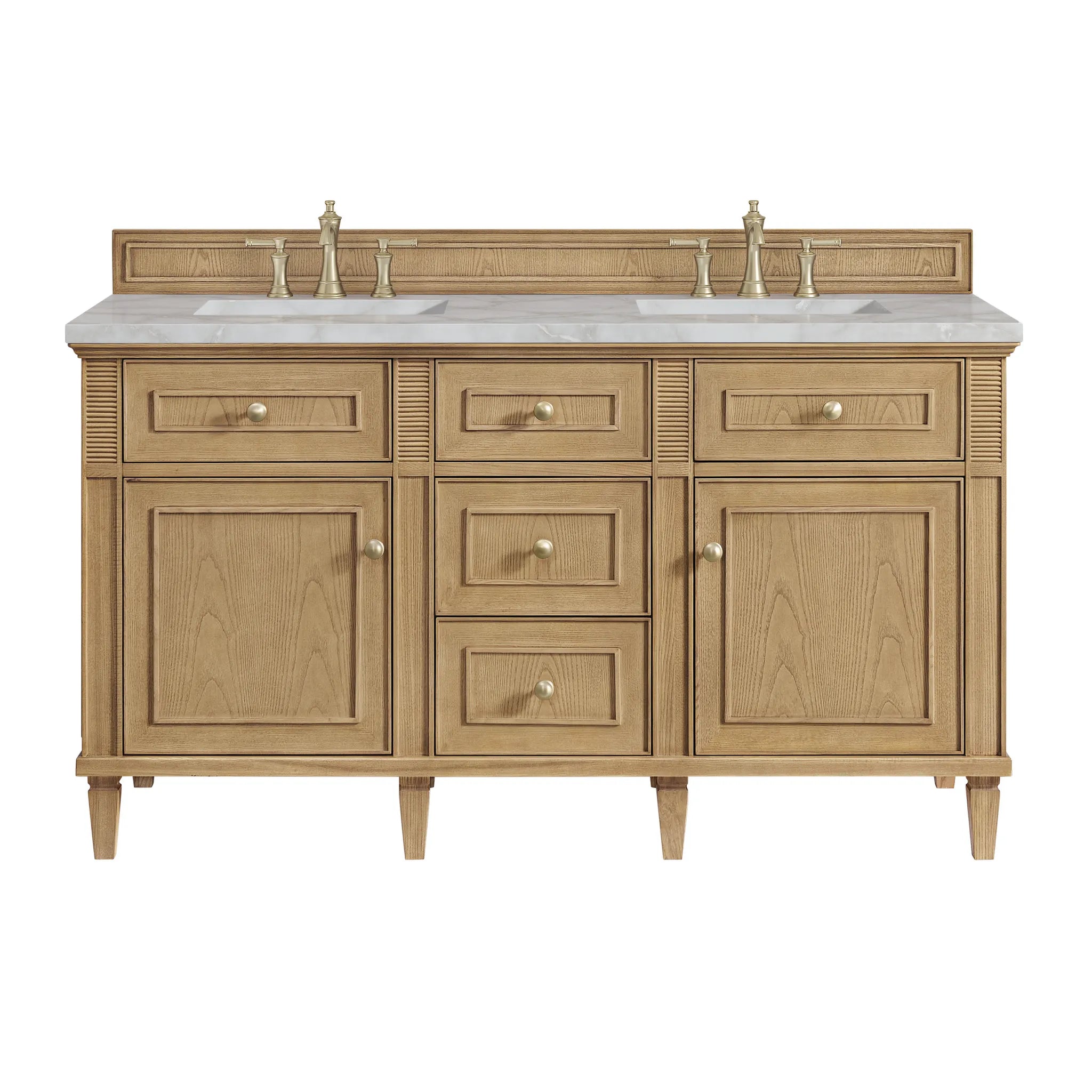 60" Lorelai Double Vanity in Light Natural Oak by James Martin Vanities - AURA Modern Home