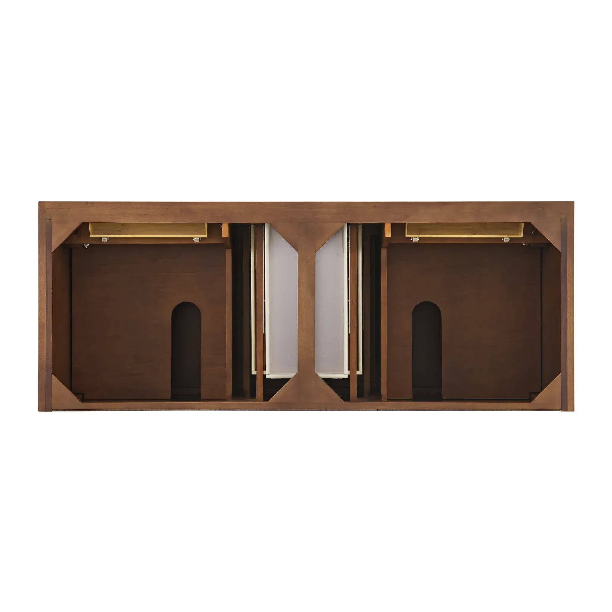 60" Lorelai Double Vanity in Mid-Century Walnut-Ethereal Noctis Silestone-8" Widespread image 5