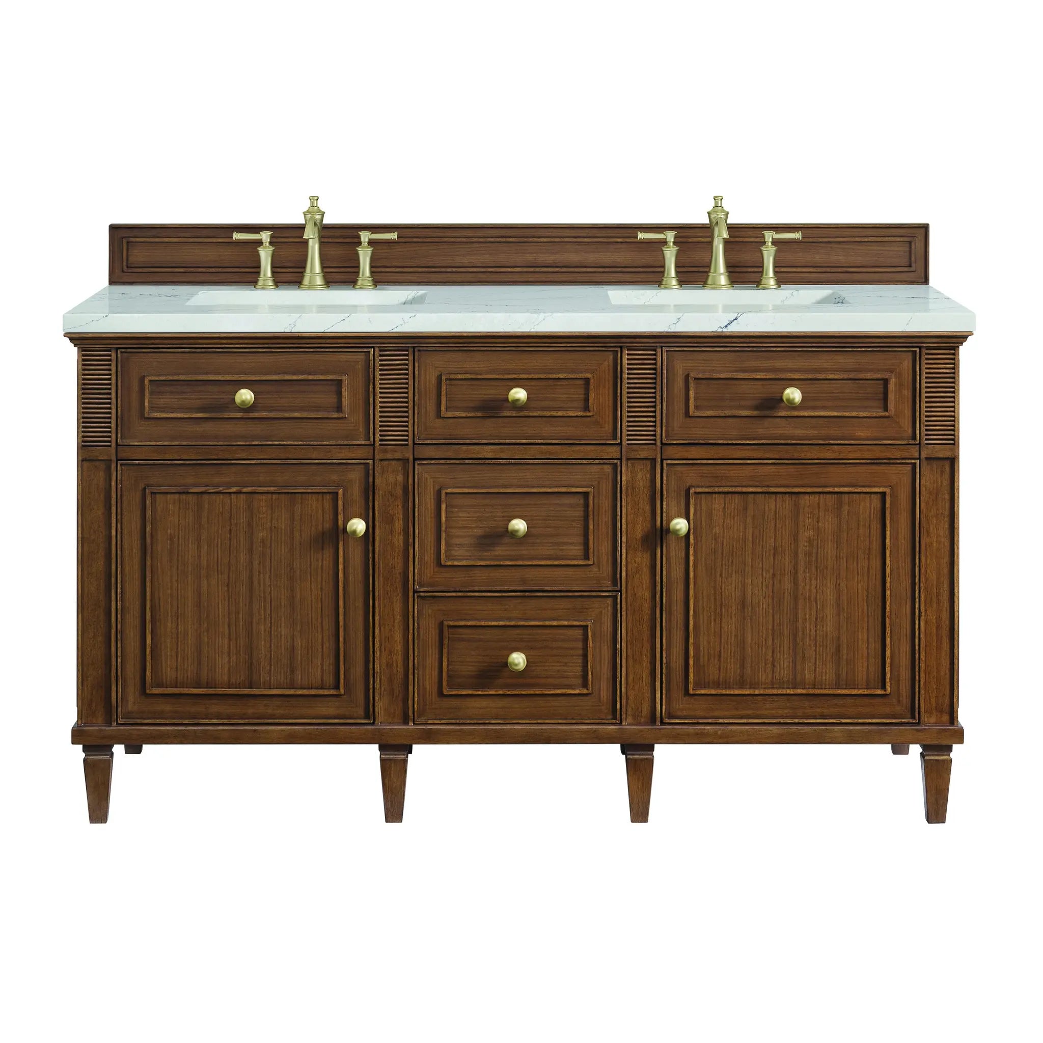 60" Lorelai Double Vanity in Mid-Century Walnut by James Martin Vanities