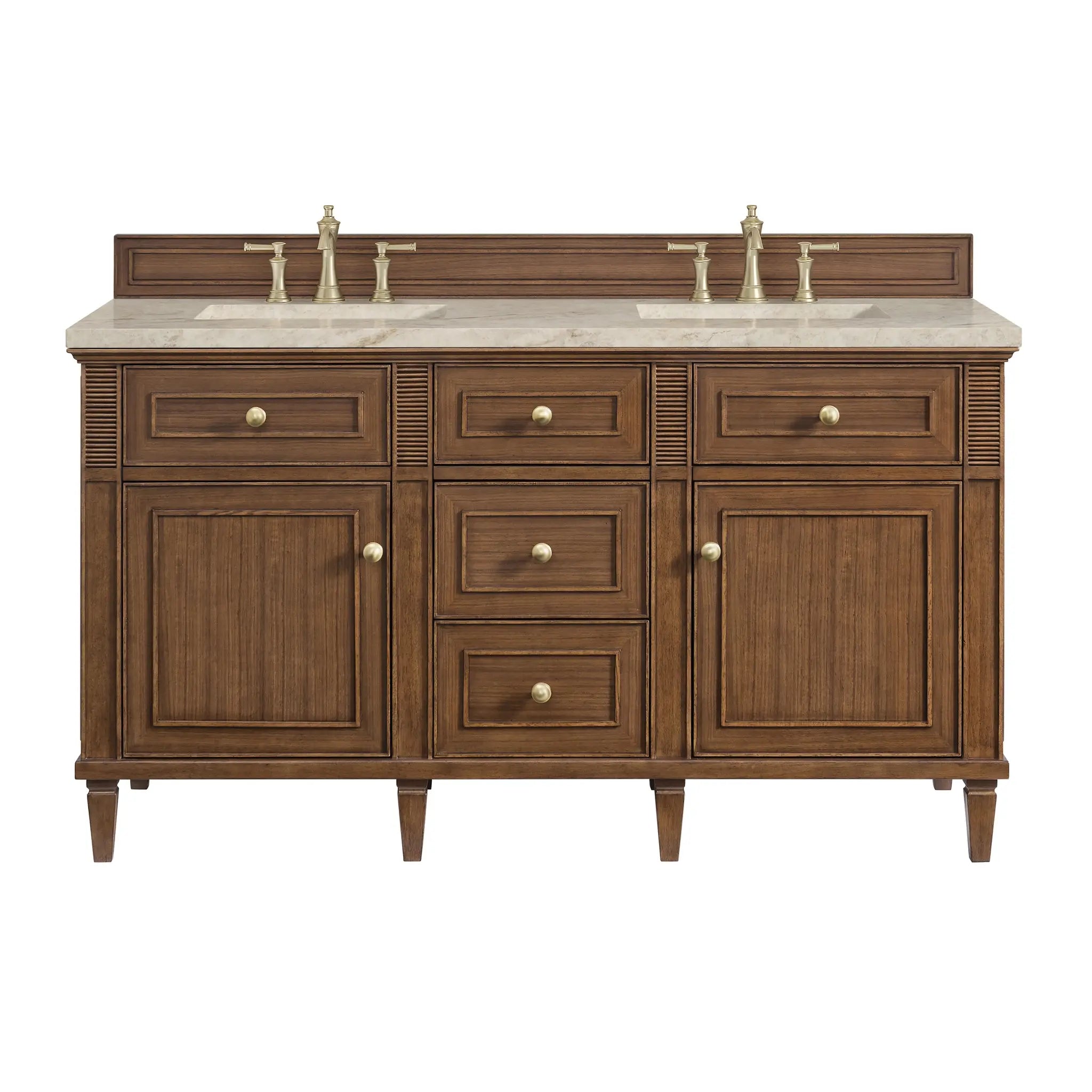 60" Lorelai Double Vanity in Mid-Century Walnut by James Martin Vanities