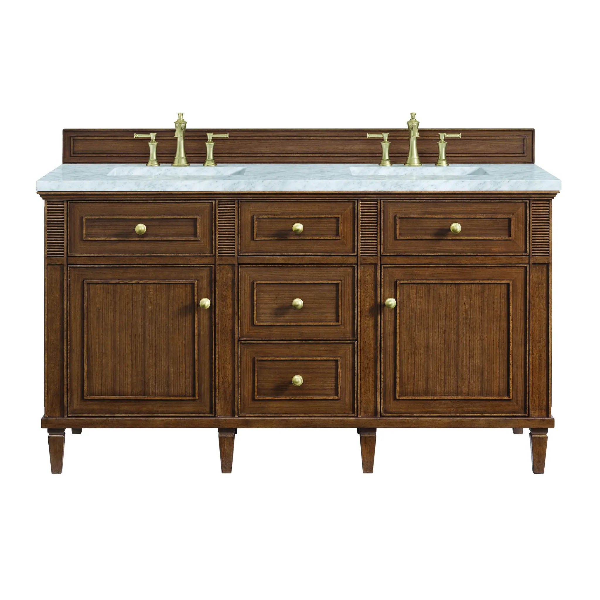 60" Lorelai Double Vanity in Mid-Century Walnut by James Martin Vanities