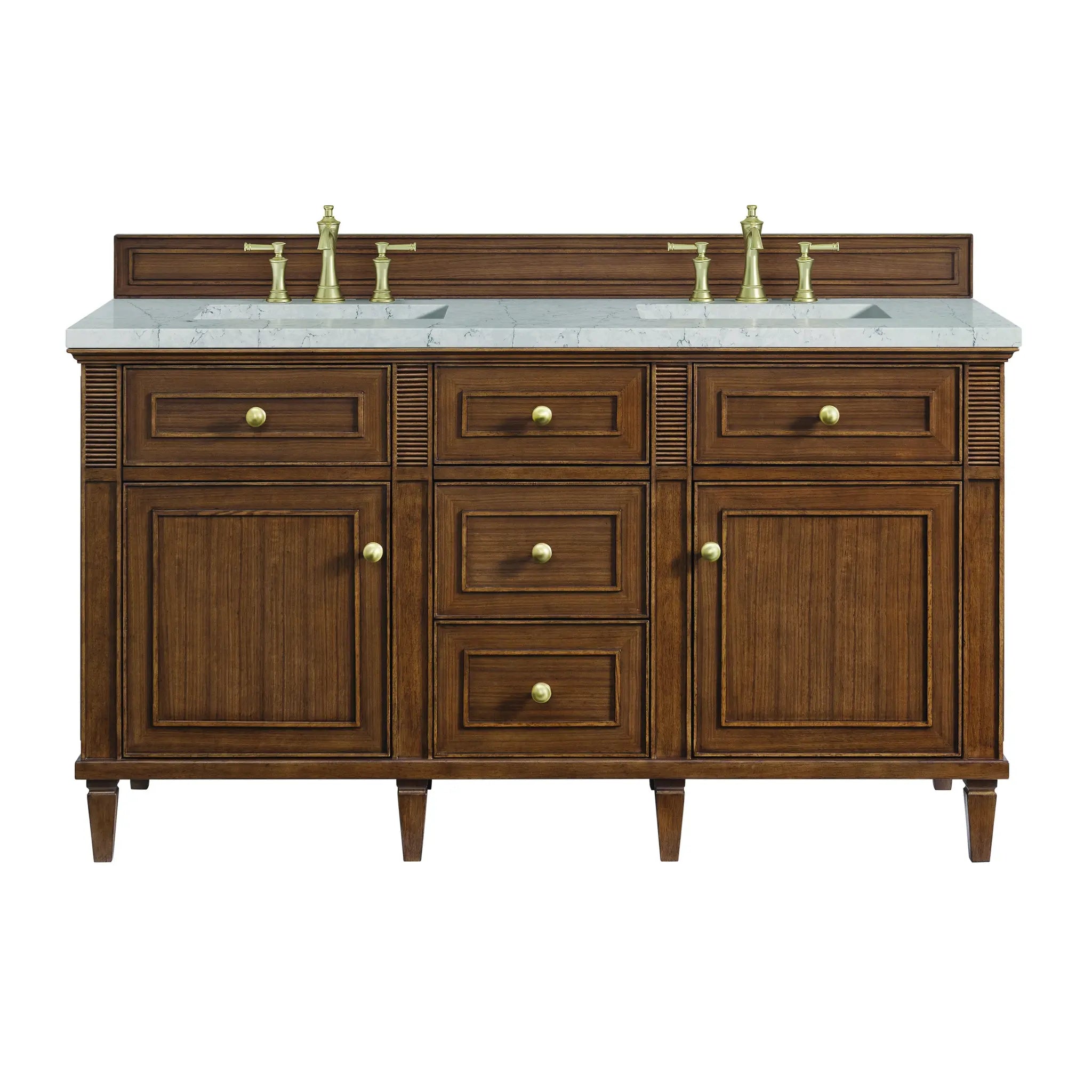 60" Lorelai Double Vanity in Mid-Century Walnut by James Martin Vanities