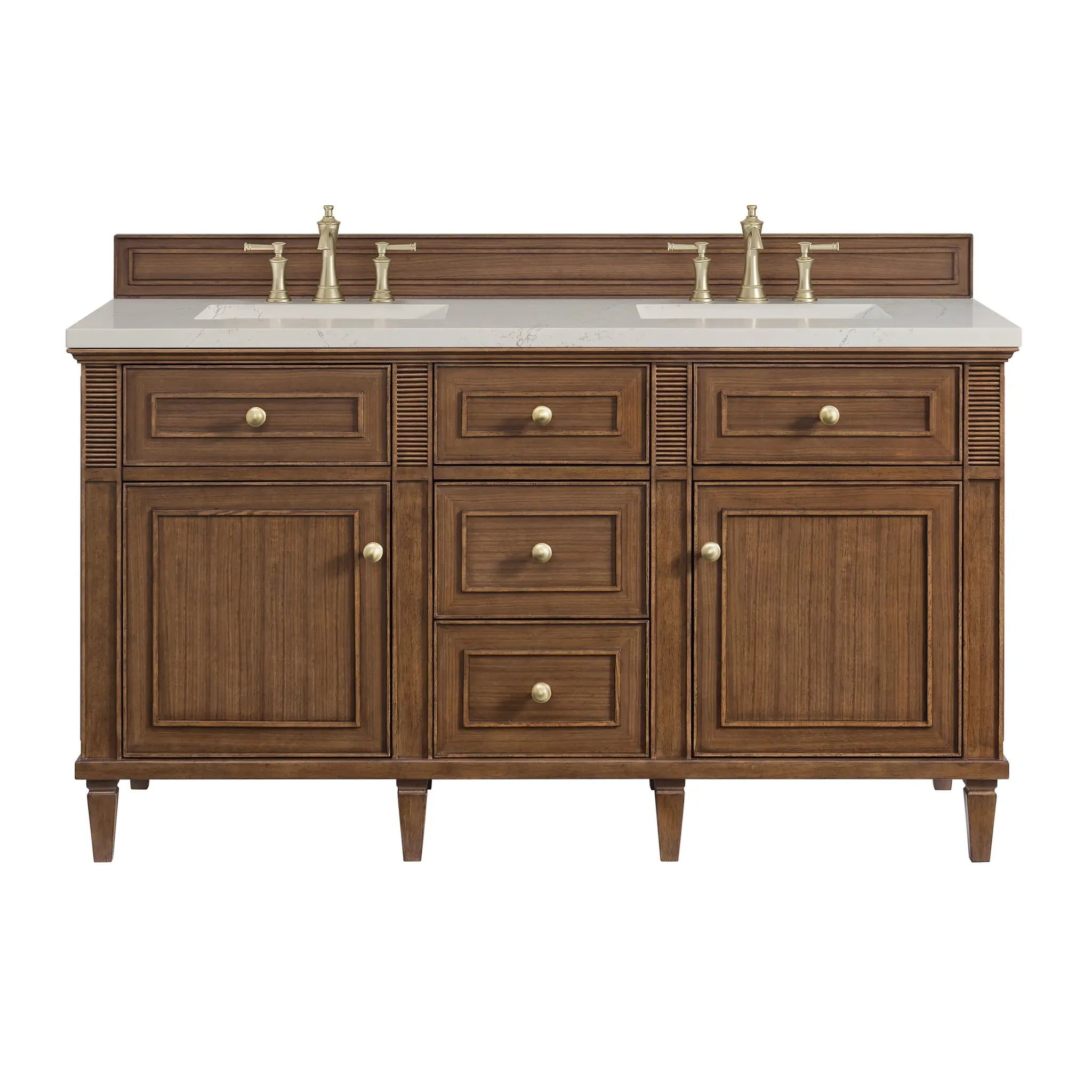 60" Lorelai Double Vanity in Mid-Century Walnut by James Martin Vanities