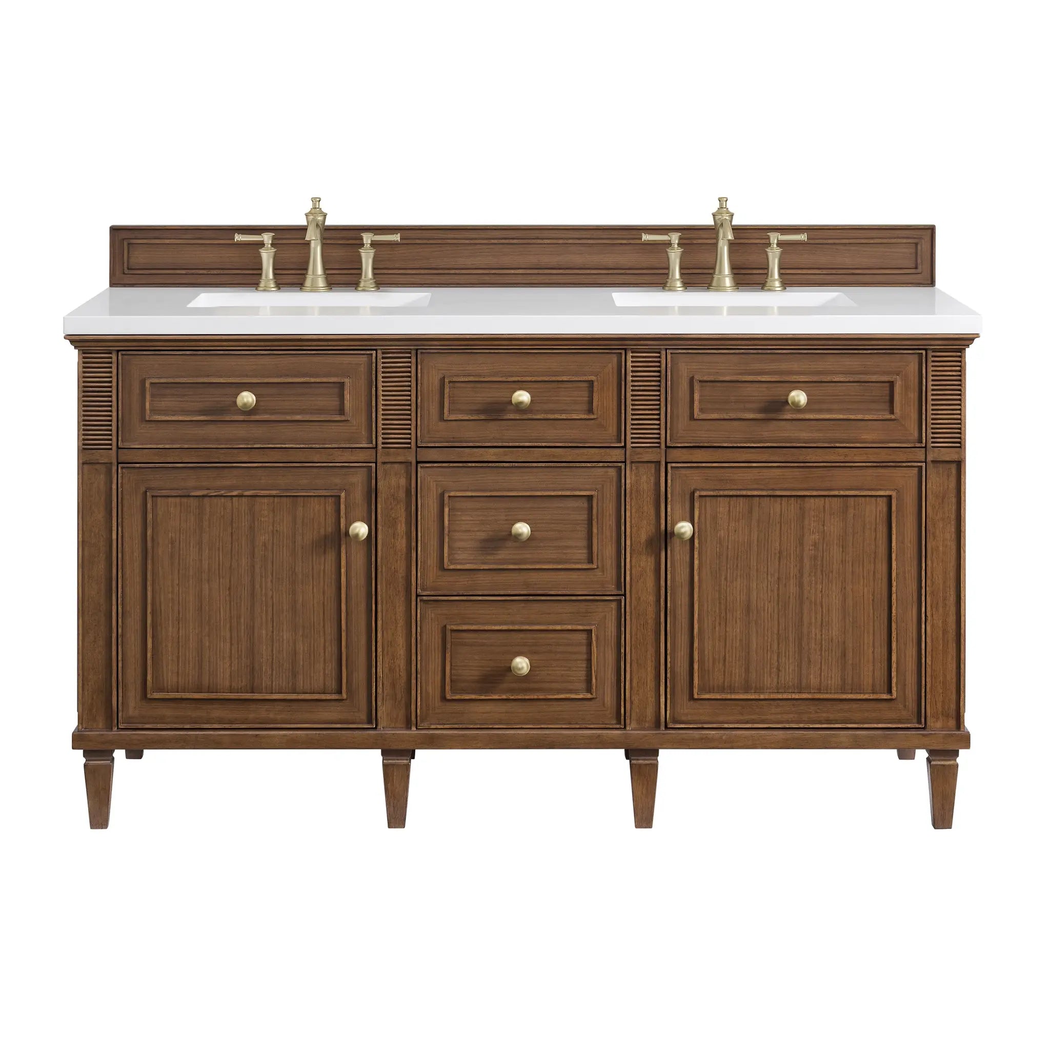 60" Lorelai Double Vanity in Mid-Century Walnut by James Martin Vanities