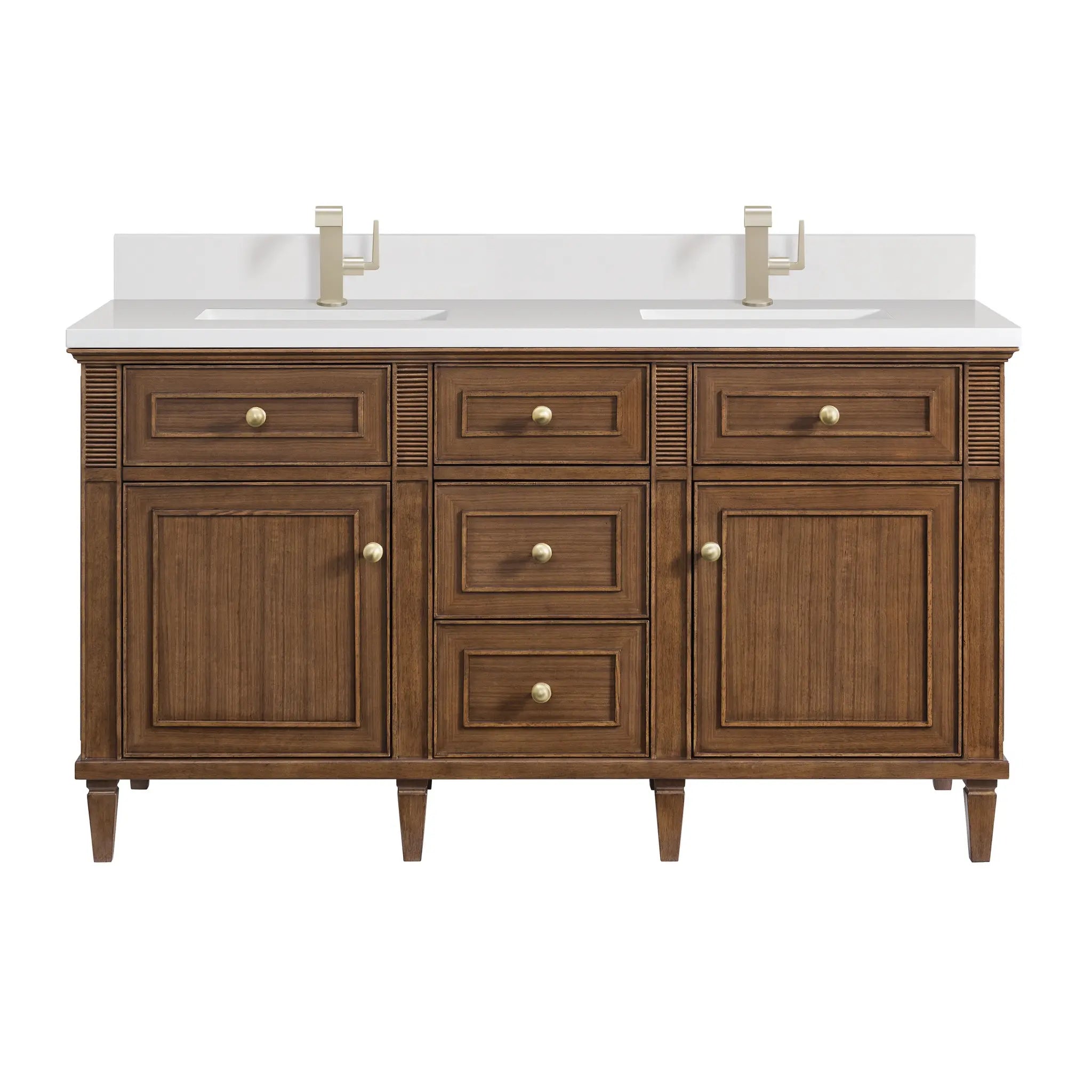 60" Lorelai Double Vanity in Mid-Century Walnut by James Martin Vanities