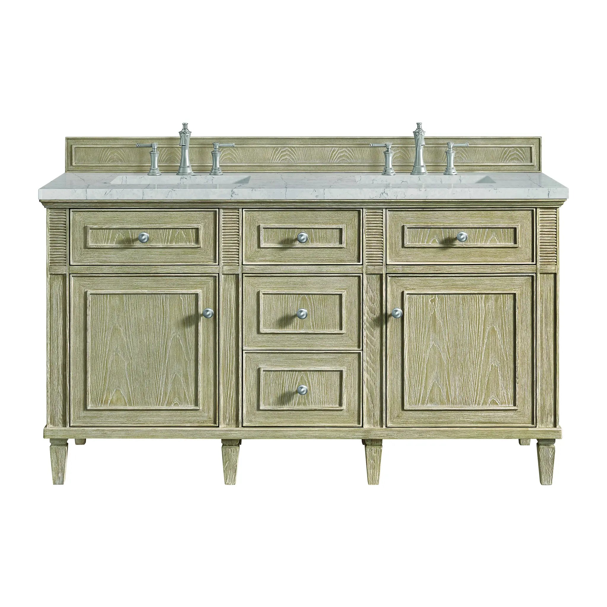 60" Lorelai Double Vanity in Whitewashed Oak by James Martin Vanities