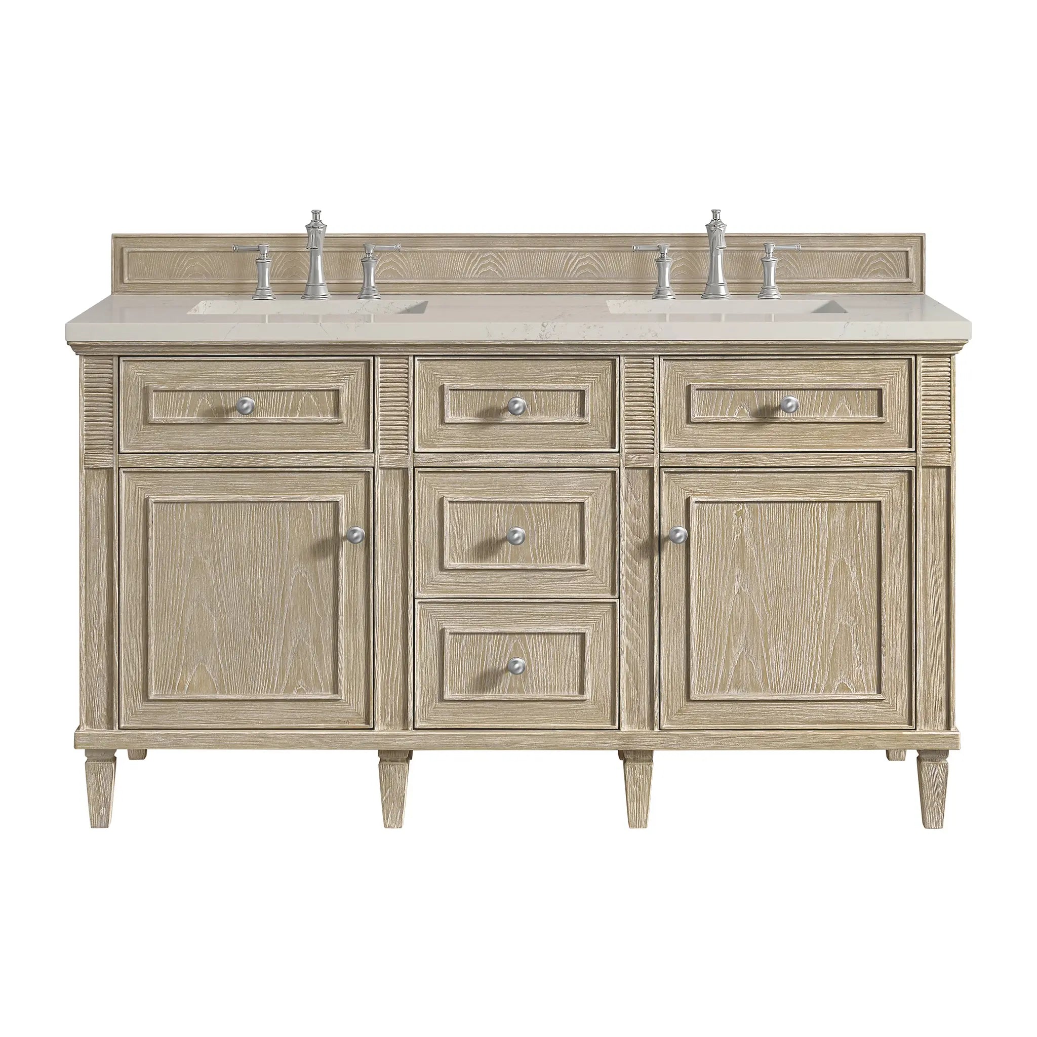 60" Lorelai Double Vanity in Whitewashed Oak by James Martin Vanities