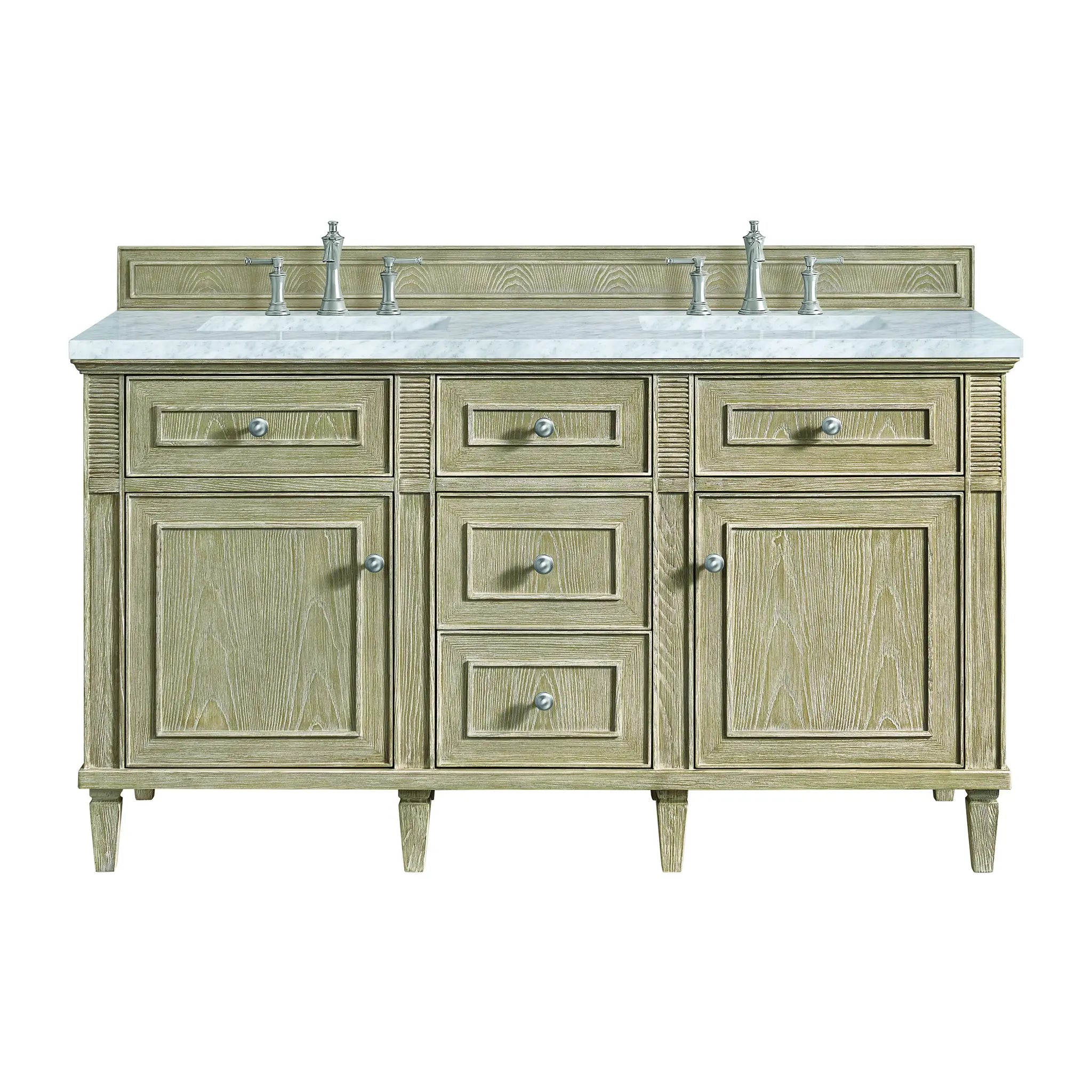 60" Lorelai Double Vanity in Whitewashed Oak by James Martin Vanities
