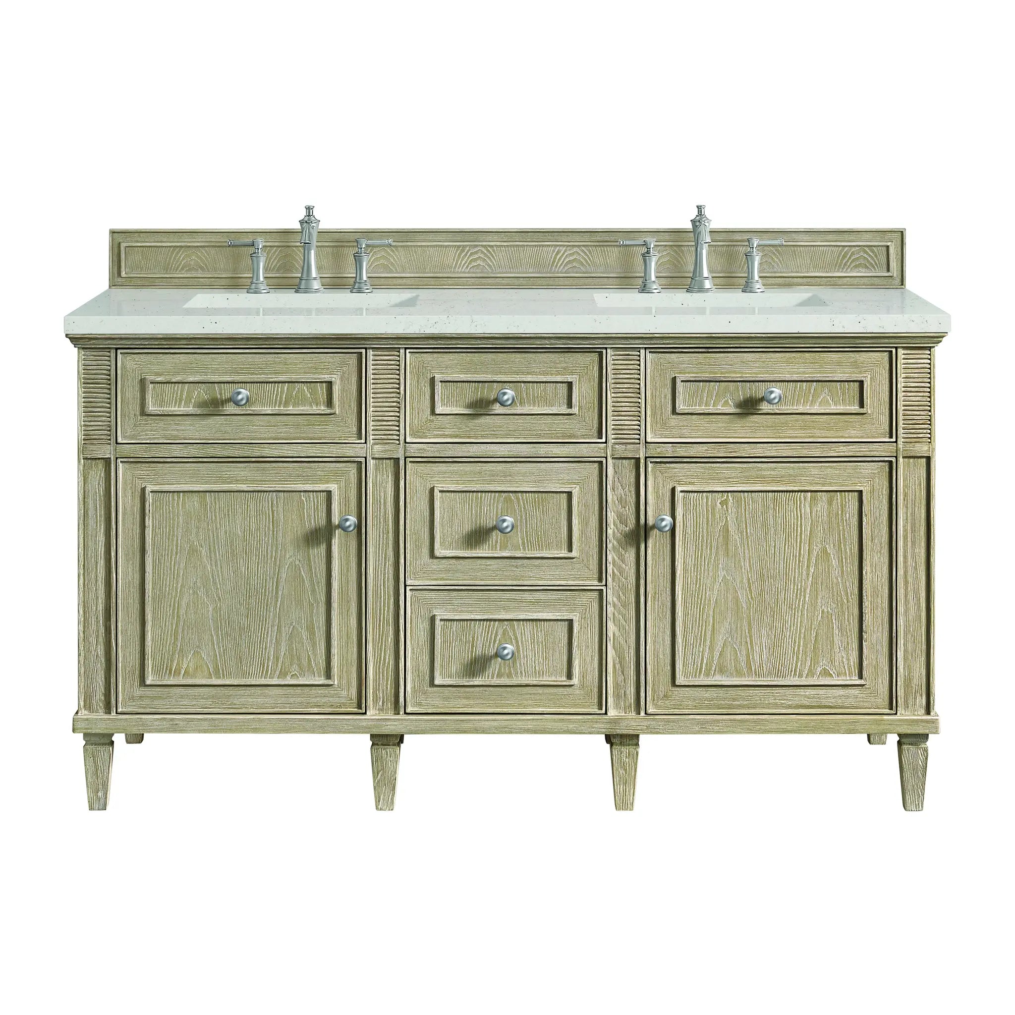 60" Lorelai Double Vanity in Whitewashed Oak by James Martin Vanities