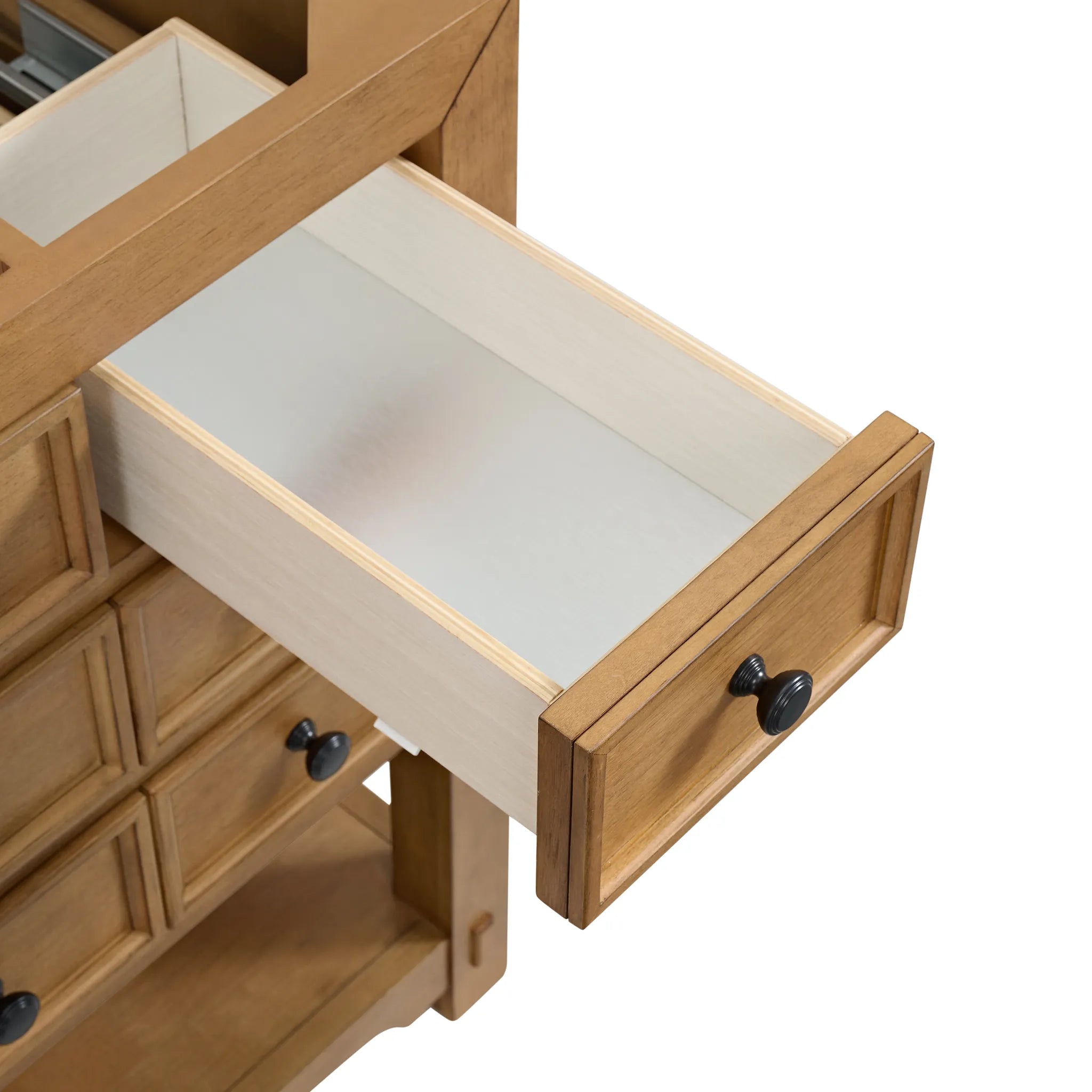 60" Malibu Single Vanity in Amber Birch w/FreePower Wireless Charger-Eternal Jasmine Pearl Silestone-8" Widespread image 16