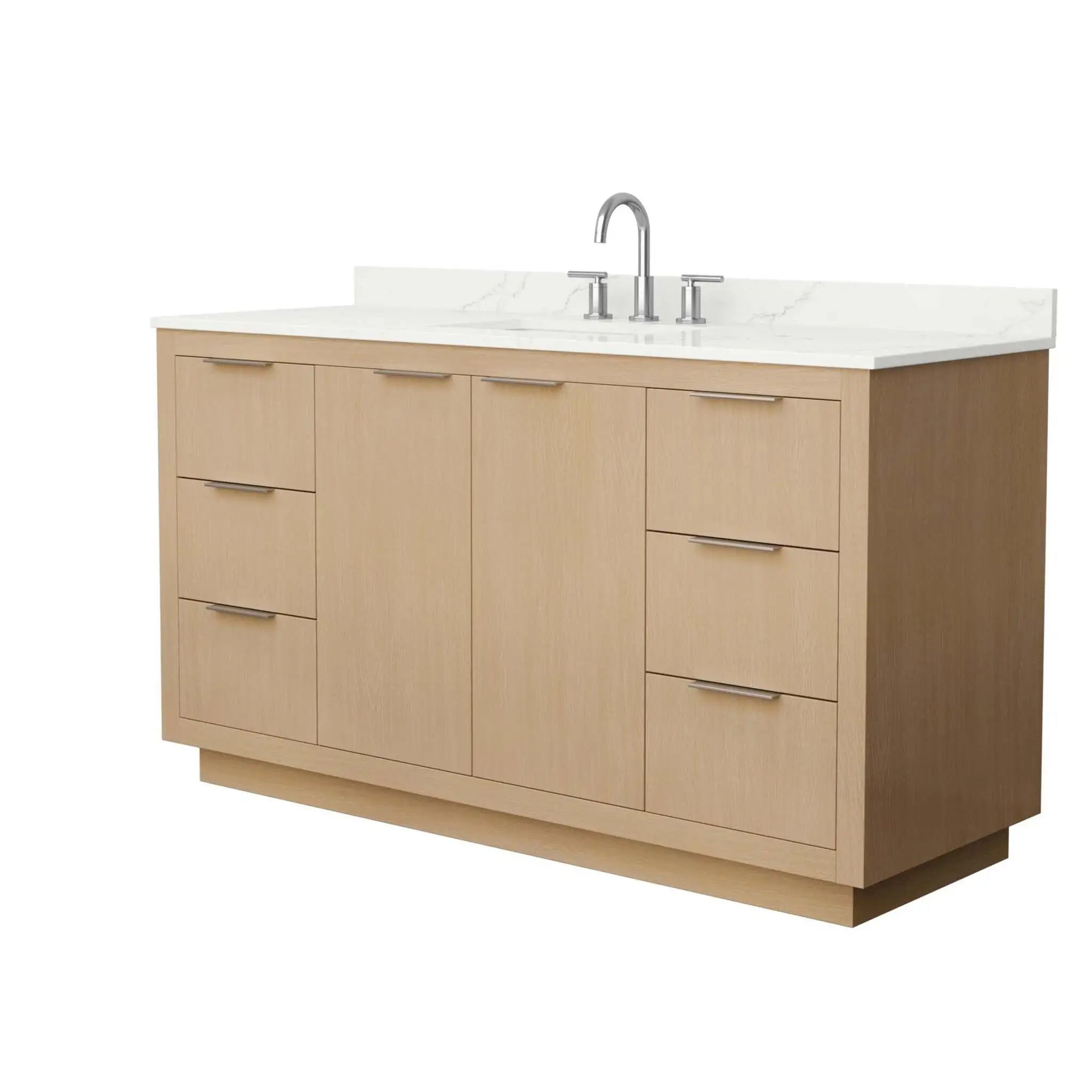 60" Maroni Single Bathroom Vanity in Light Straw with Brushed Nickel Trim by Wyndham